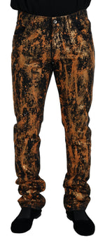 Dolce & Gabbana Golden Ash Cotton Denim Men's Pants