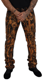 Dolce & Gabbana Golden Ash Cotton Denim Men's Pants