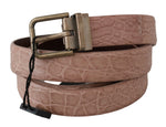 Dolce & Gabbana Beige Exotic Skin Gold Buckle Leather Men's Belt
