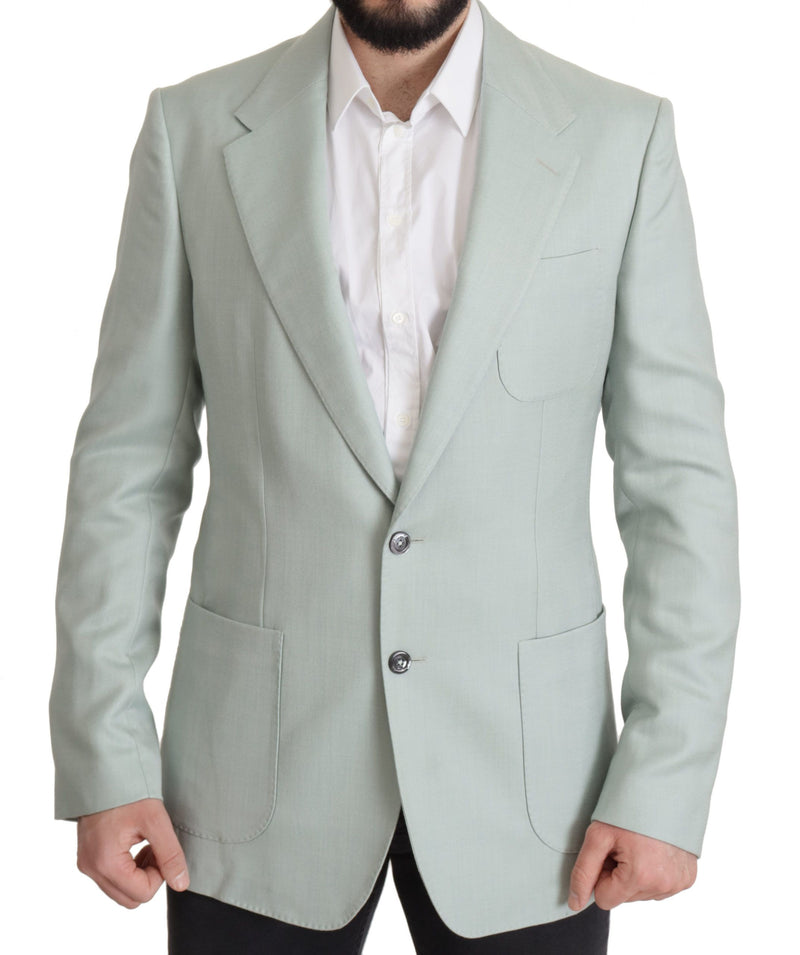 Dolce & Gabbana Elegant Mint Green Silk-Cashmere Men's Blazer