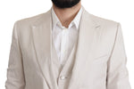 Dolce & Gabbana Elegant Light Gray Silk Blend Suit Jacket Men's Set