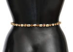 Dolce & Gabbana Champagne Crystal Embellished Leather Women's Belt