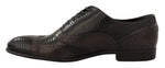 Dolce & Gabbana Elegant Brown Lizard Leather Oxford Men's Shoes