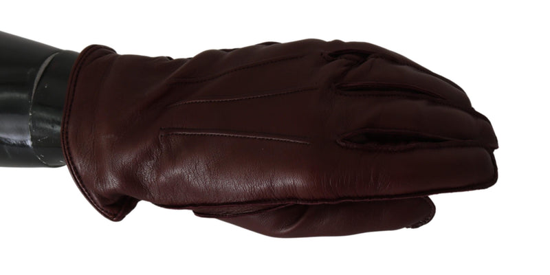 Dolce & Gabbana Elegant Maroon Wrist-Length Lambskin Women's Gloves