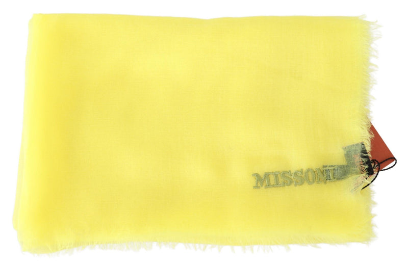 Missoni Yellow Cashmere Mesh Unisex Men's Scarf