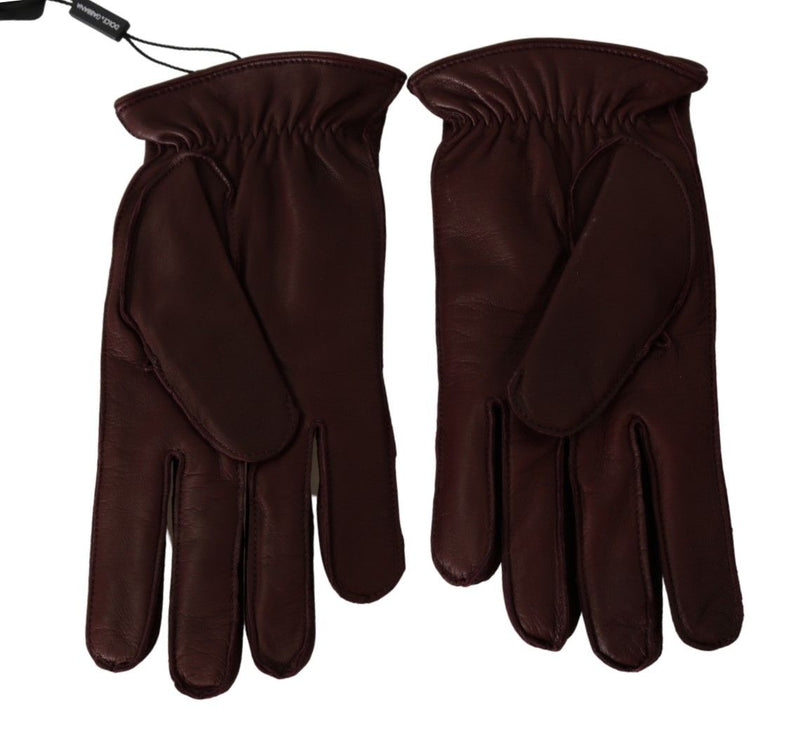 Dolce & Gabbana Elegant Maroon Wrist-Length Lambskin Women's Gloves