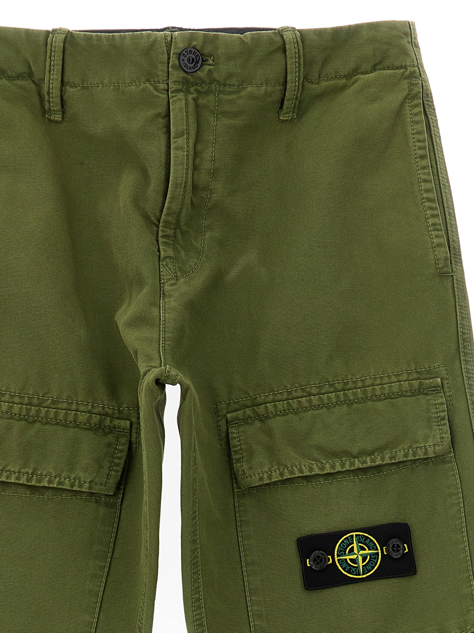 Stone Island Junior Boy's Canvas Cargo Pants