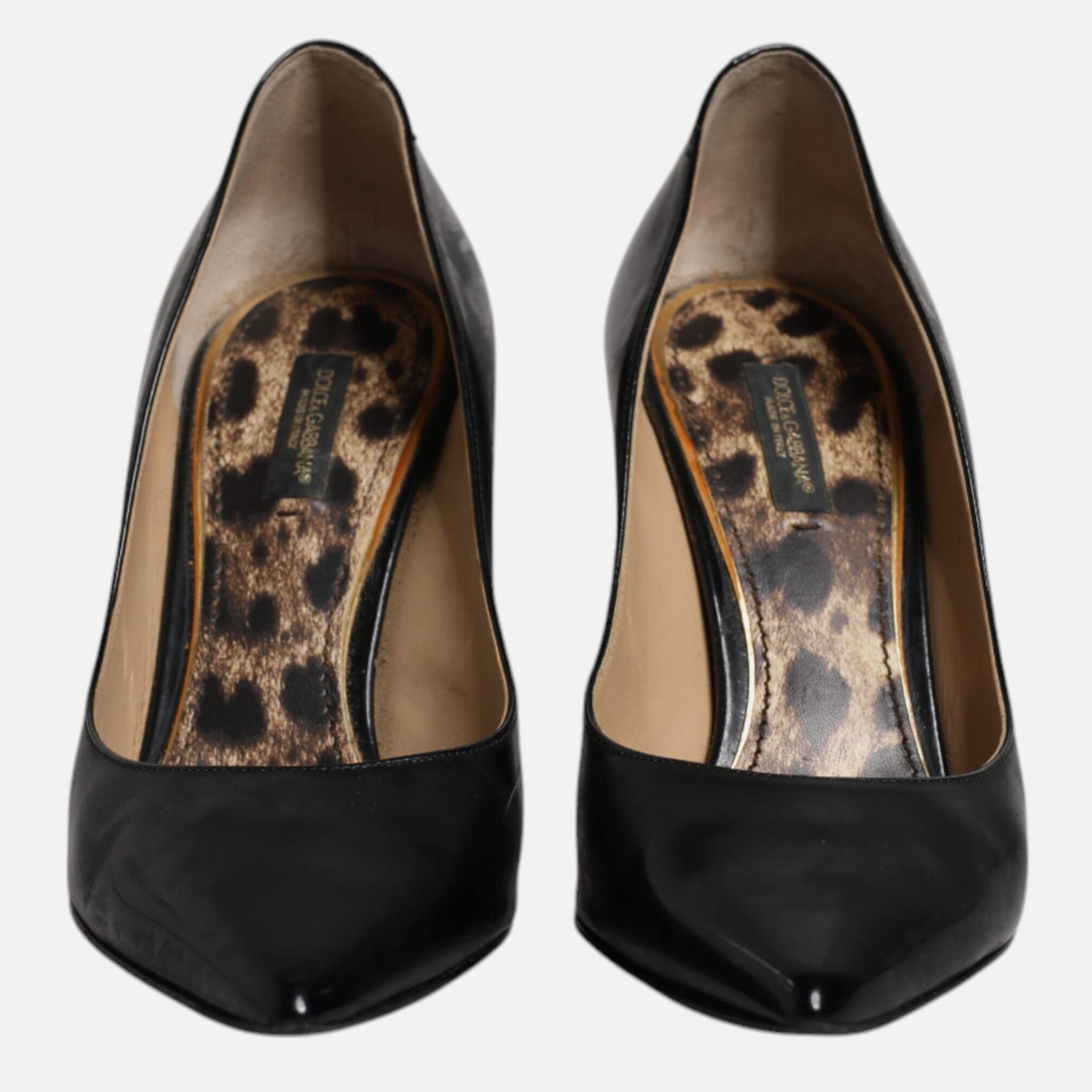 Dolce & Gabbana Black Calf Leather Stiletto Heels Pumps Women's Shoes (Pre-Owned)