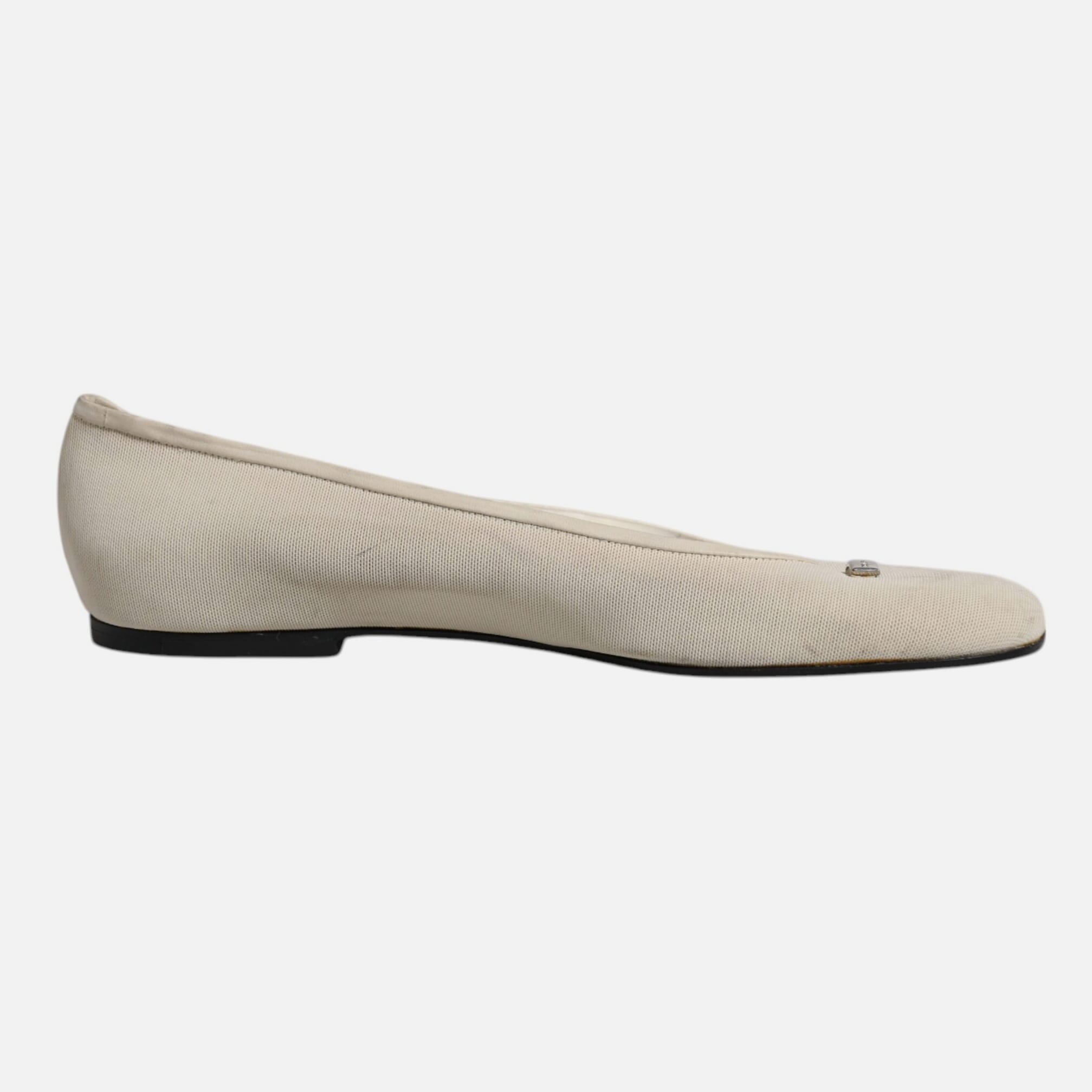 Dolce & Gabbana Beige Fabric Slip On Ballerina Flats Women's Shoes (Pre-Owned)