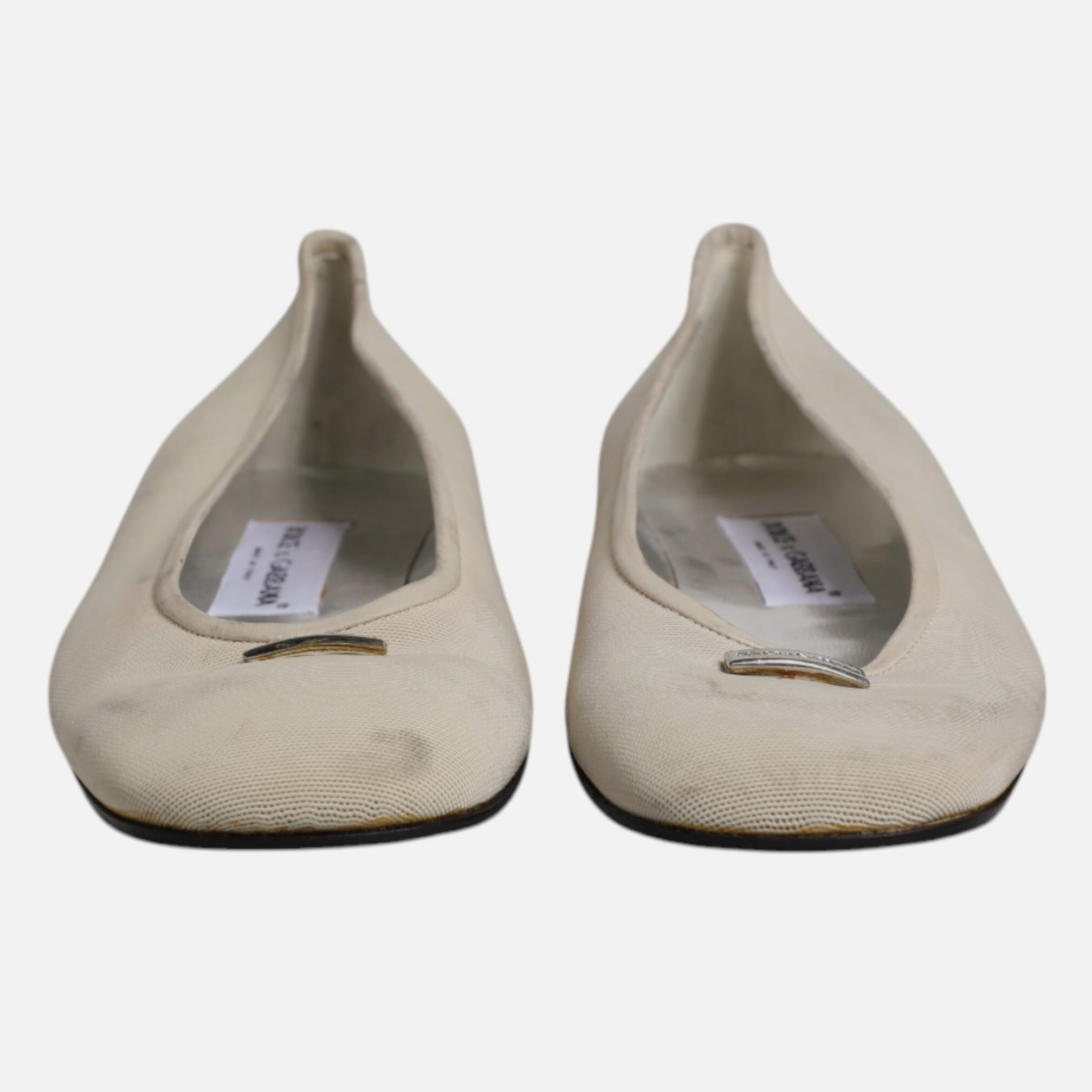 Dolce & Gabbana Beige Fabric Slip On Ballerina Flats Women's Shoes (Pre-Owned)