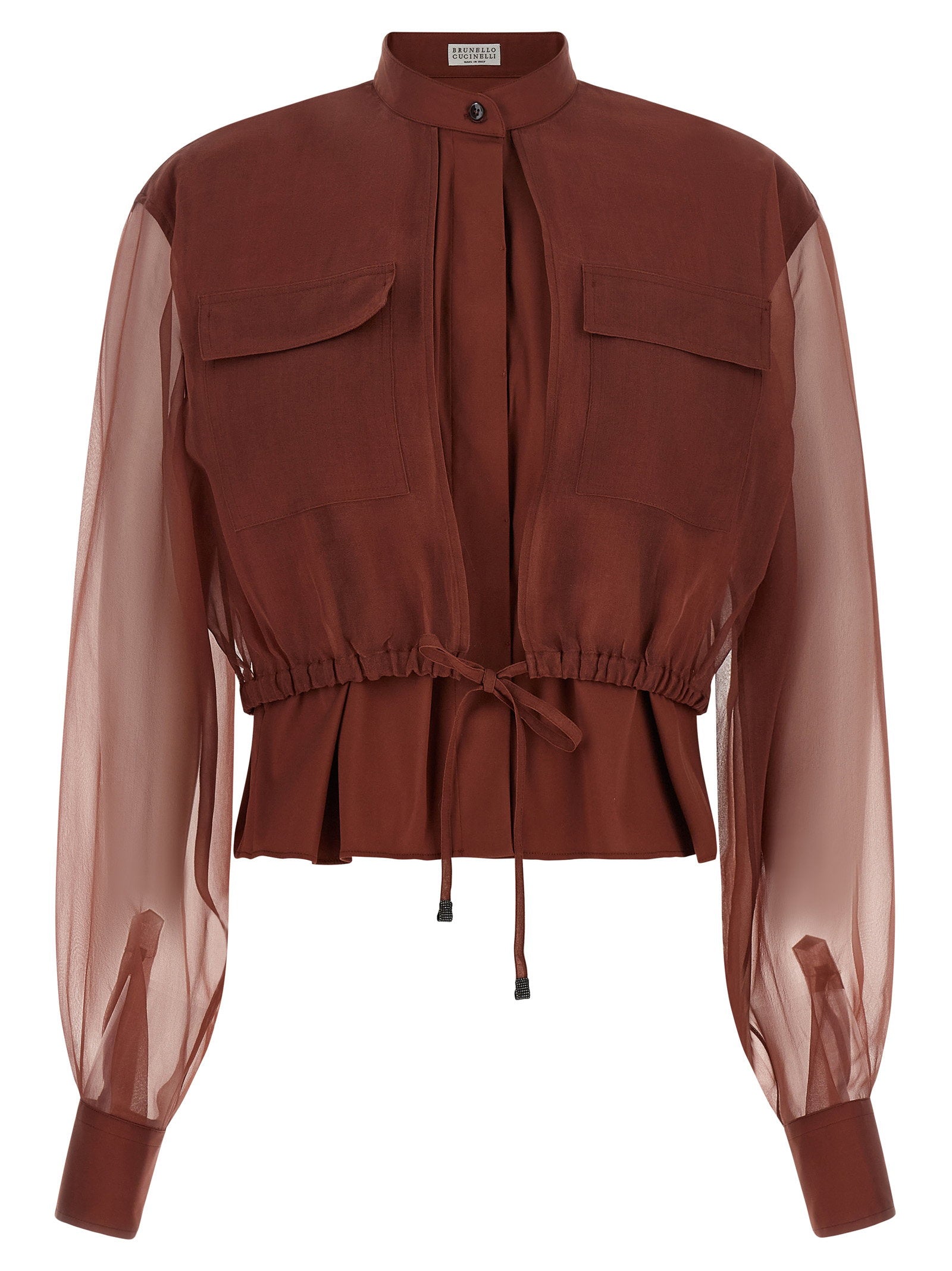 Brunello Cucinelli Women's Silk Sleeves Blouse