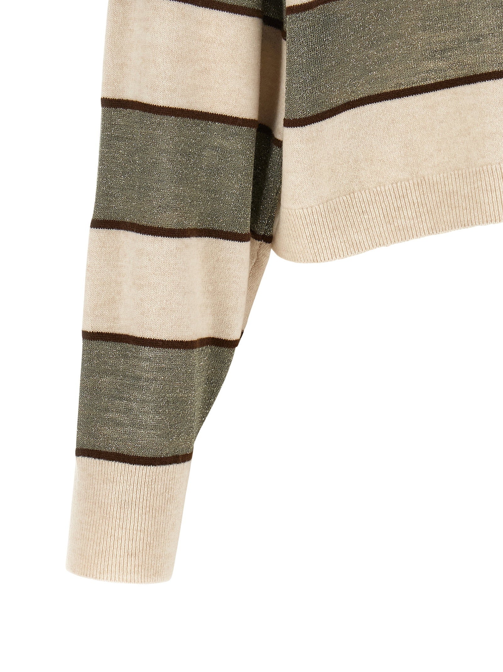 Brunello Cucinelli Women's Sparkling Stripes Polo Shirt
