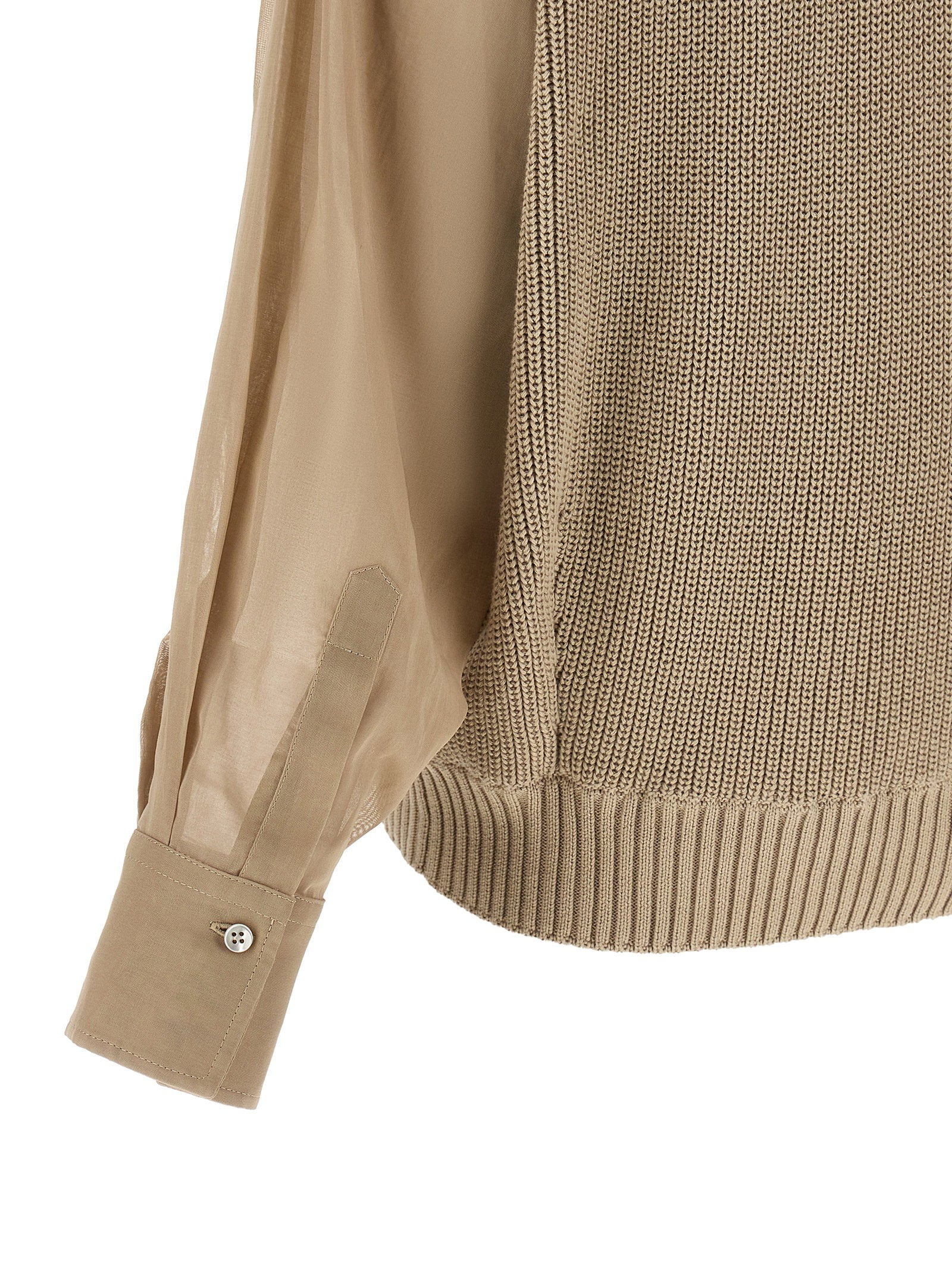 Brunello Cucinelli Women's Organza Sleeve Cardigan