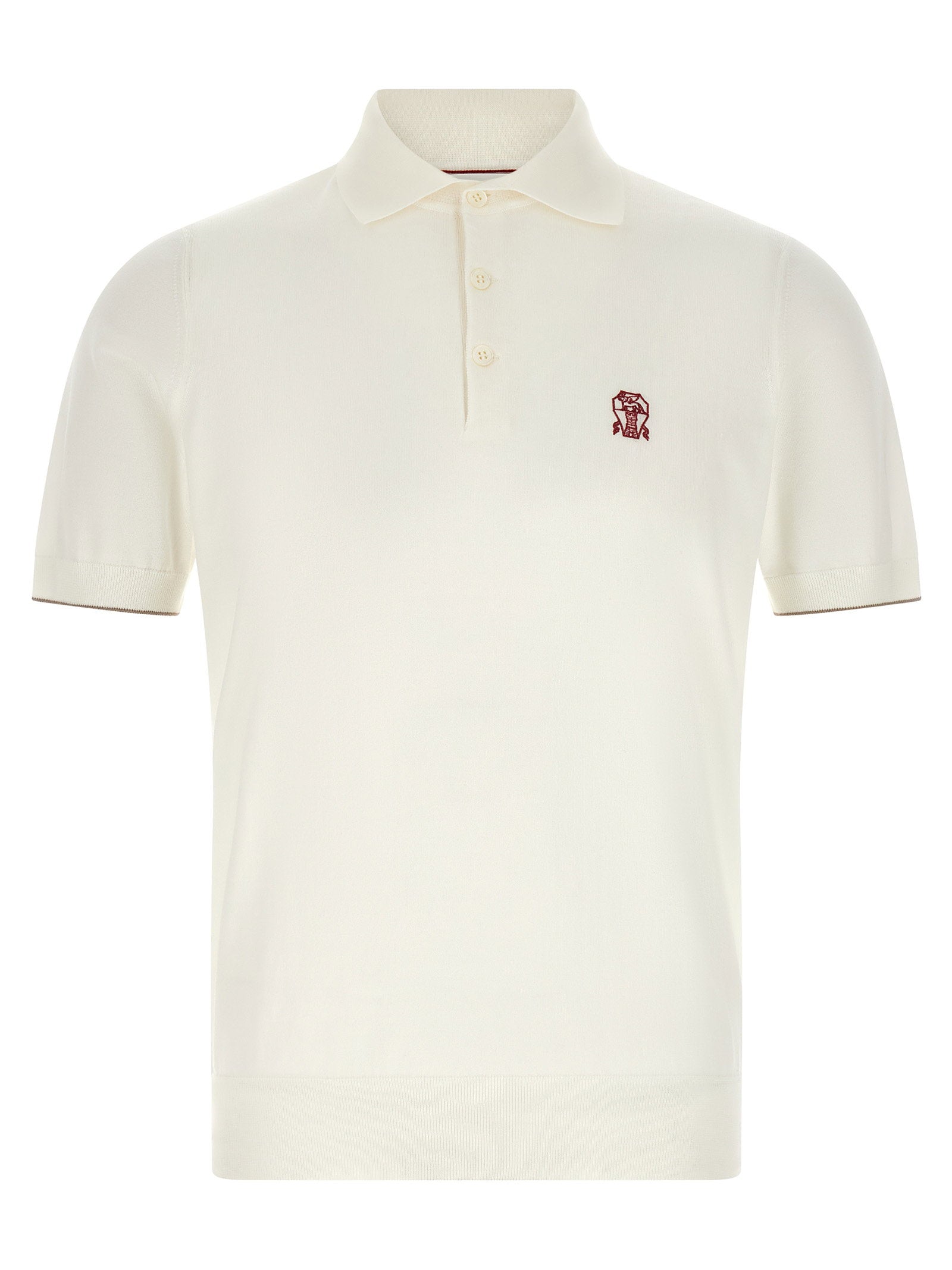 Brunello Cucinelli Men's Logo Embroidery Polo Shirt