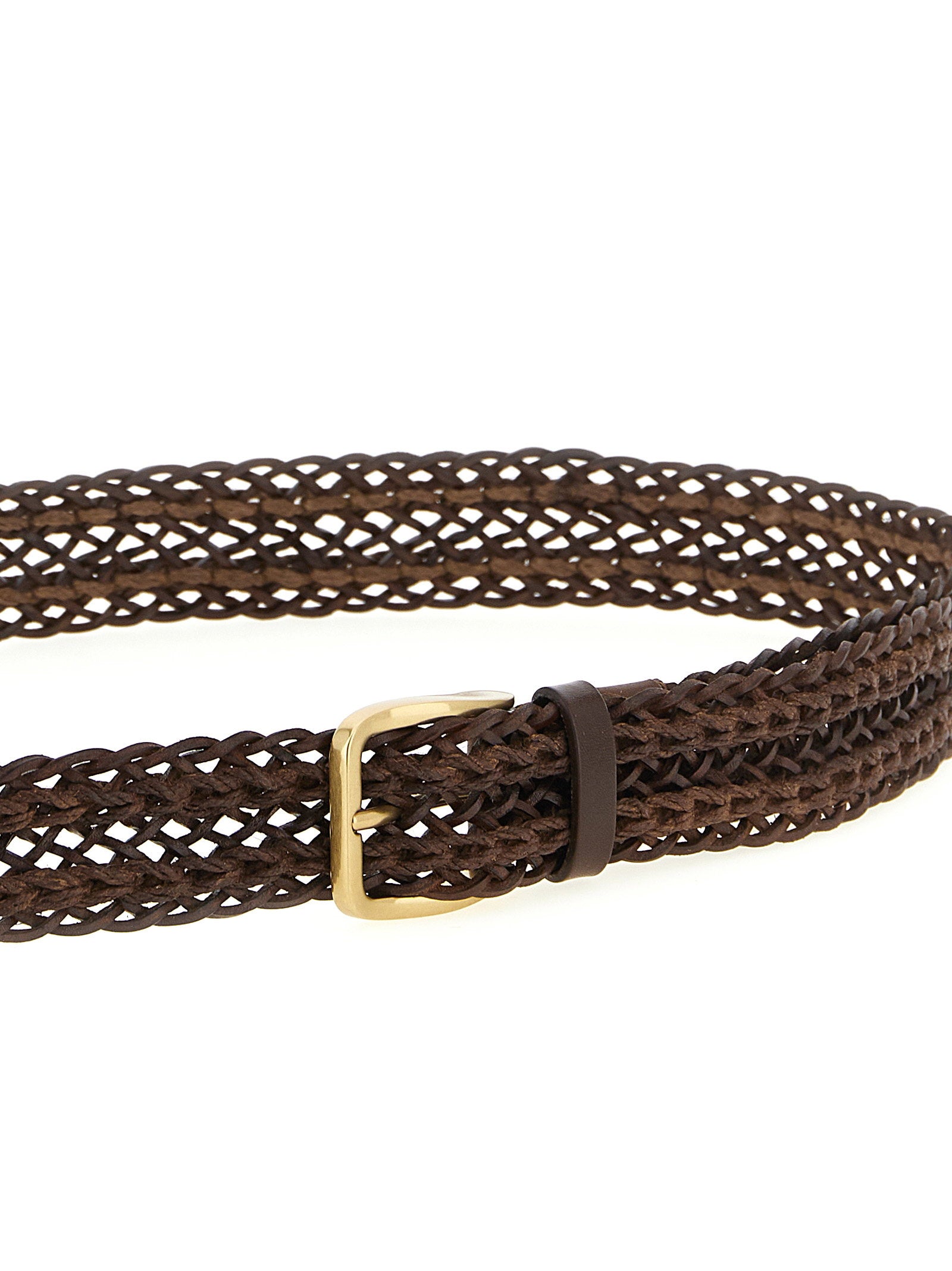 Brunello Cucinelli Men's Braided Calf Belt