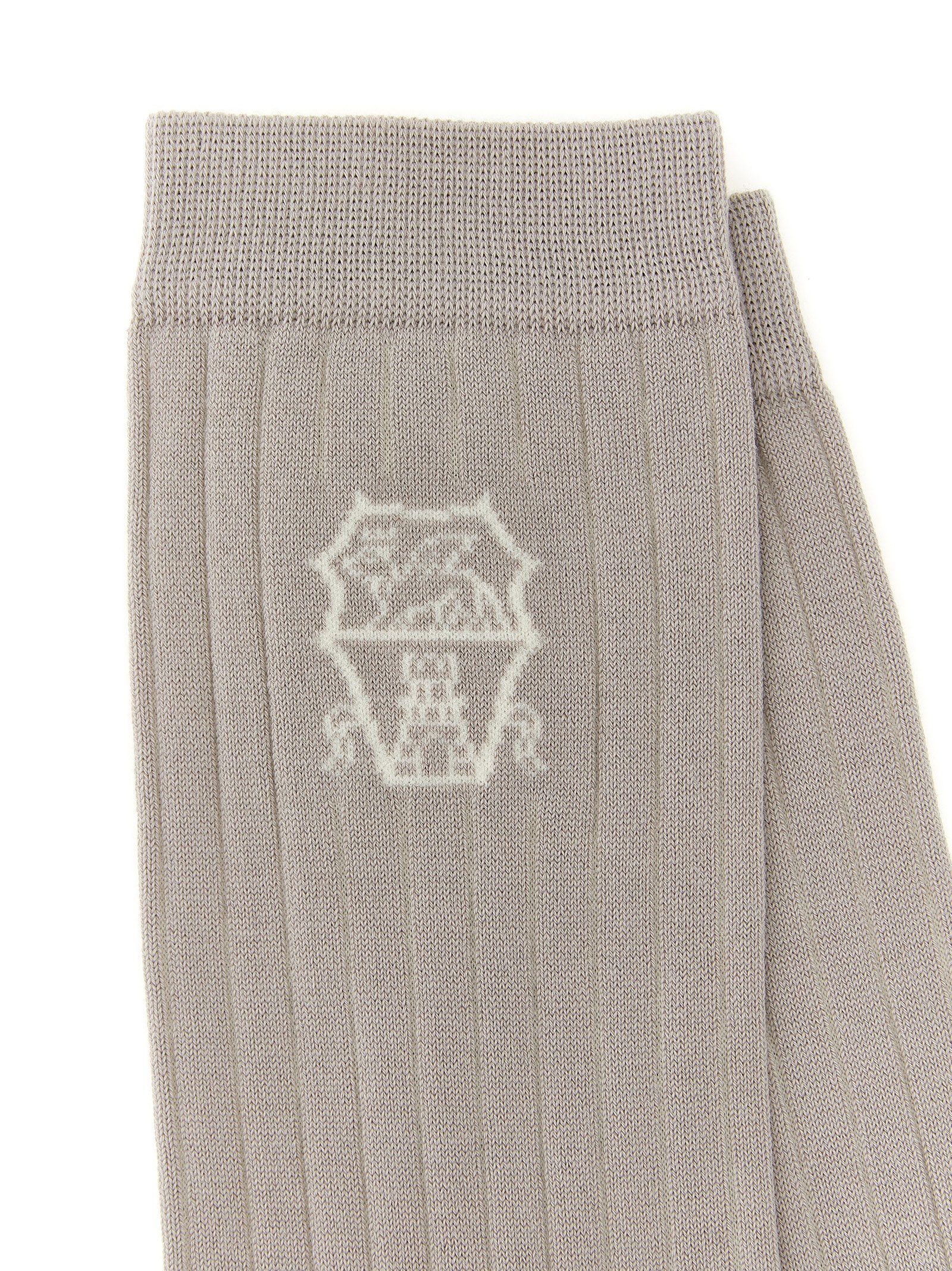 Brunello Cucinelli Men's Socks Coat Of Arms Of Solomeo