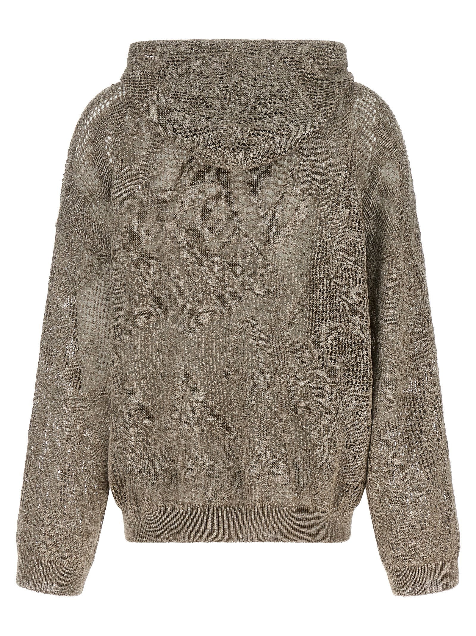 Brunello Cucinelli Women's Openwork Hooded Sweater