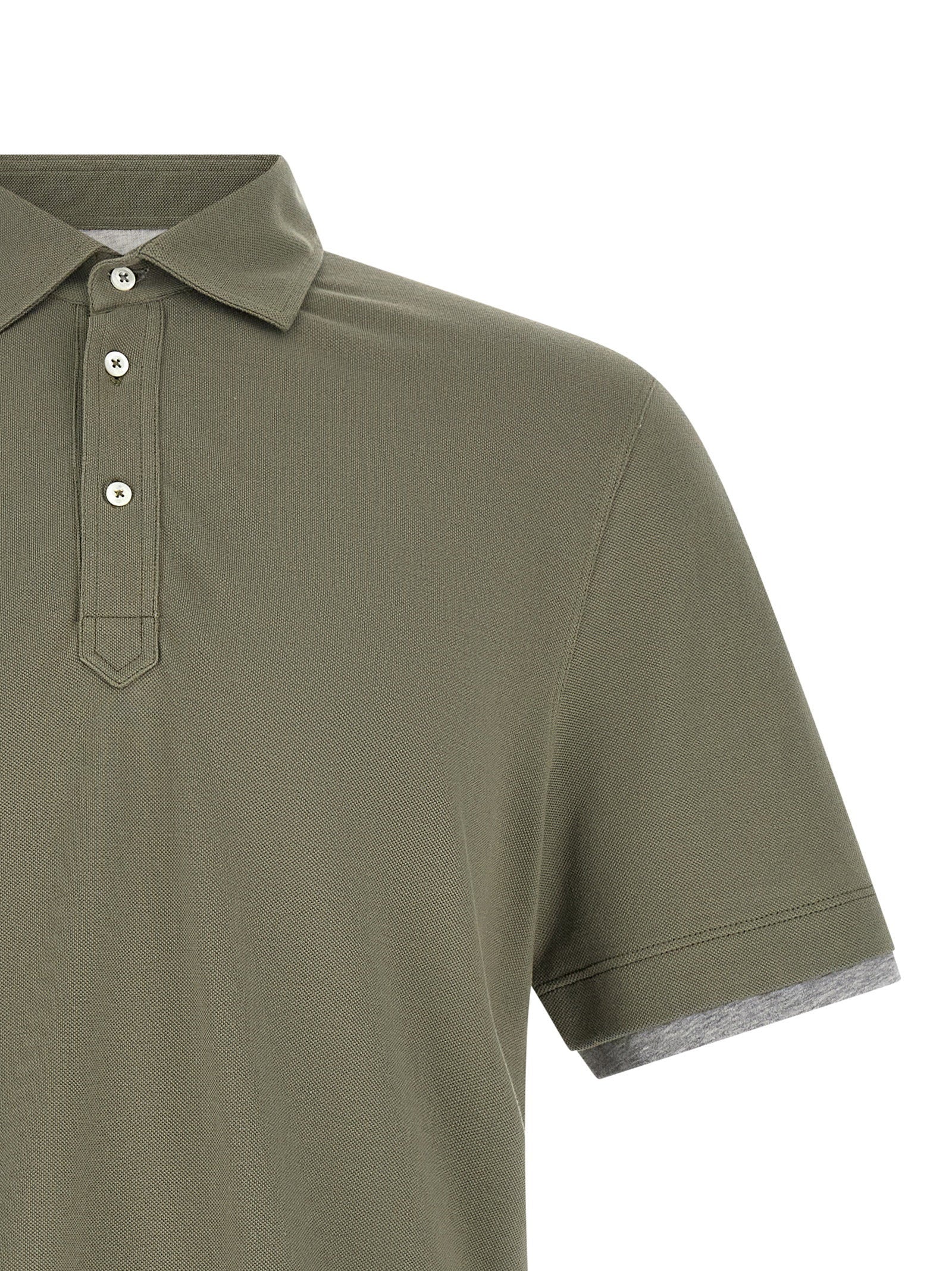 Brunello Cucinelli Men's Faux Layering Polo Shirt
