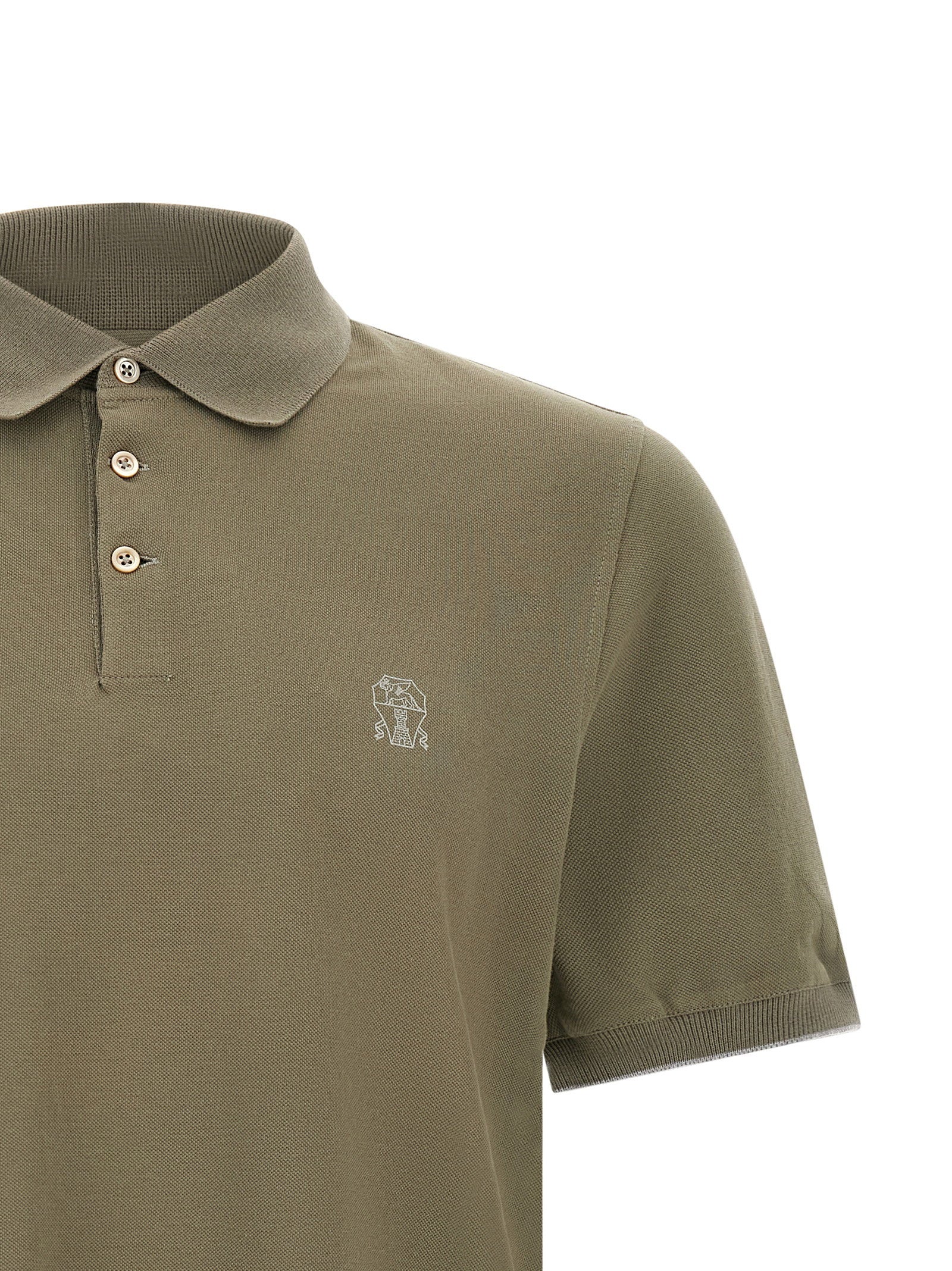 Brunello Cucinelli Men's Logo Piqué Polo Shirt