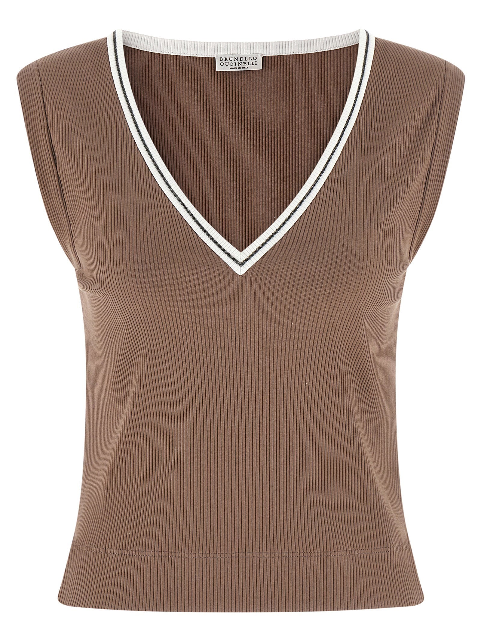 Brunello Cucinelli Women's Shiny Trim Tank Top