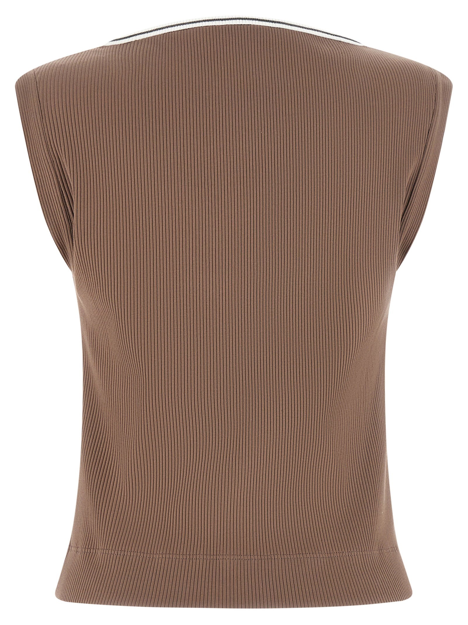 Brunello Cucinelli Women's Shiny Trim Tank Top