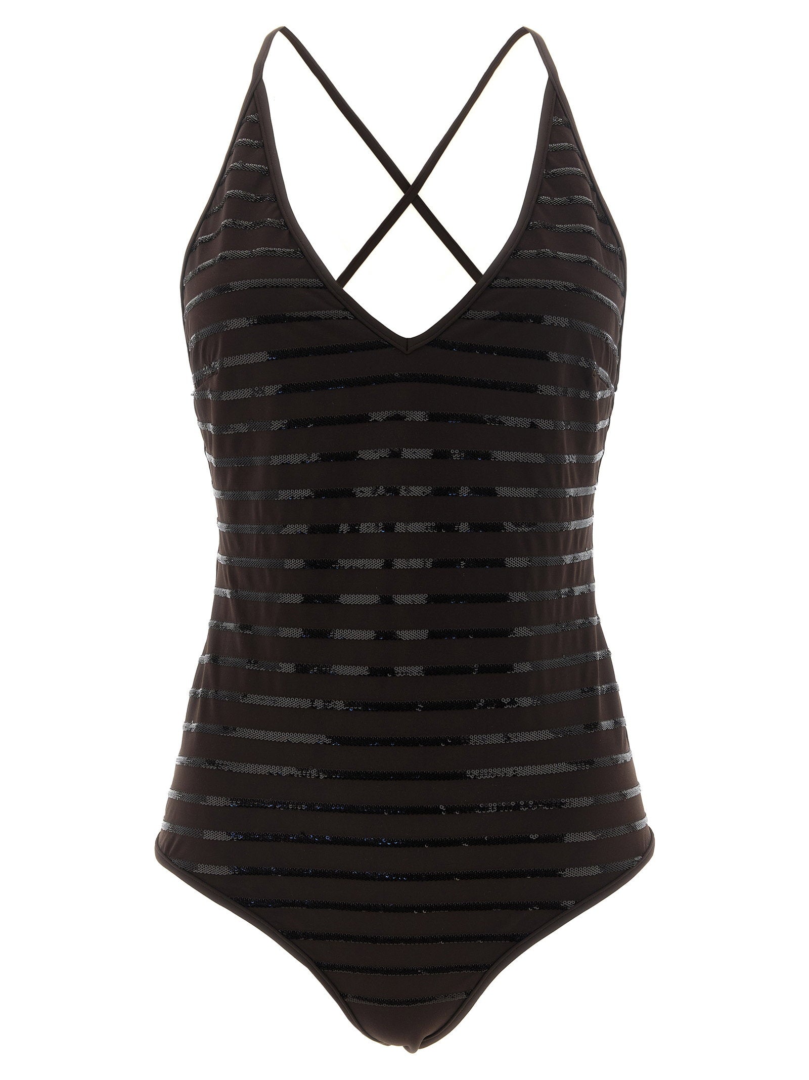 Brunello Cucinelli Women's Dazzling Stripes One-Piece Swimsuit