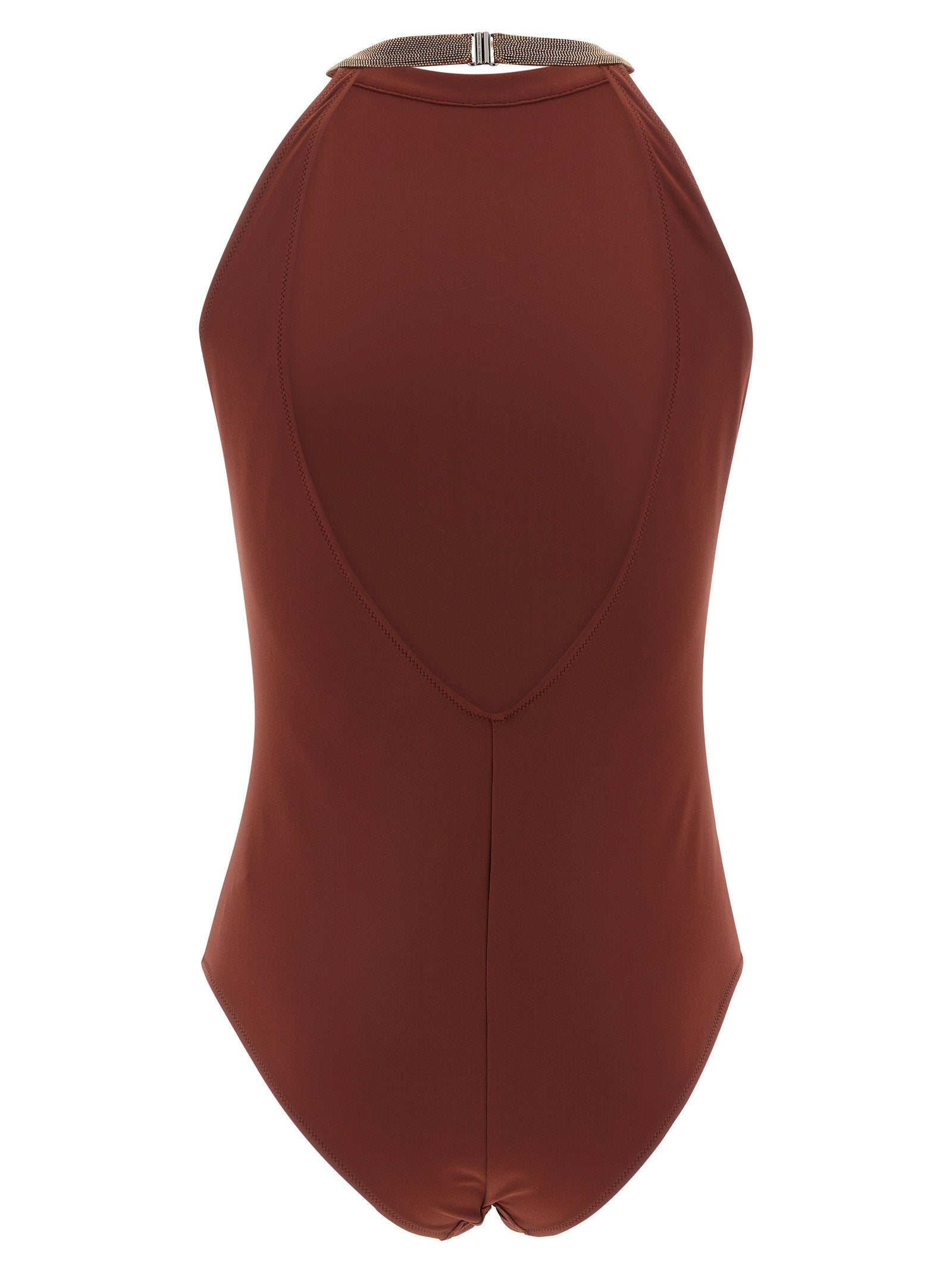 Brunello Cucinelli Women's Precious Collar One-Piece Swimsuit