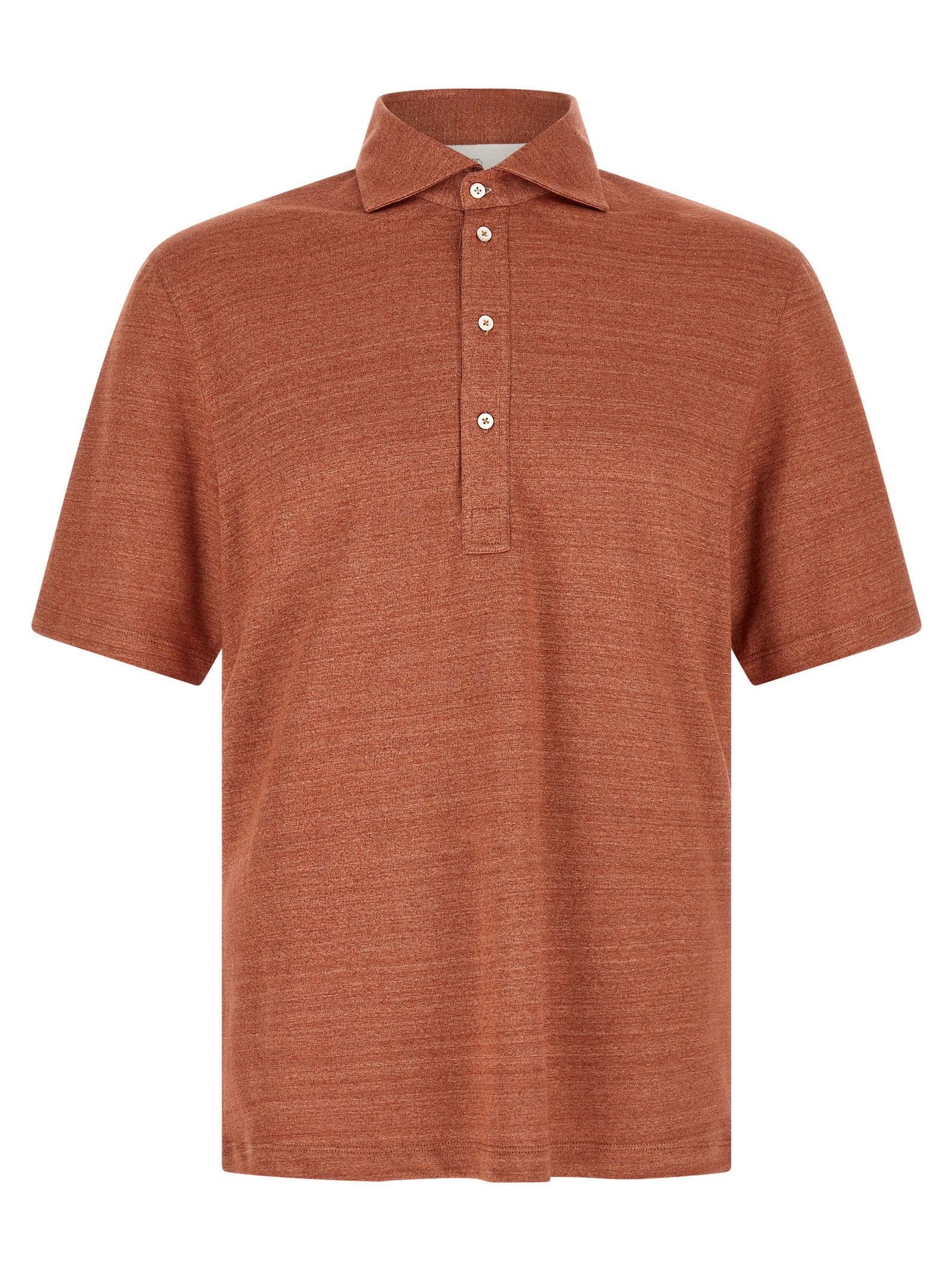 Brunello Cucinelli Men's Polo Jersey Mélange