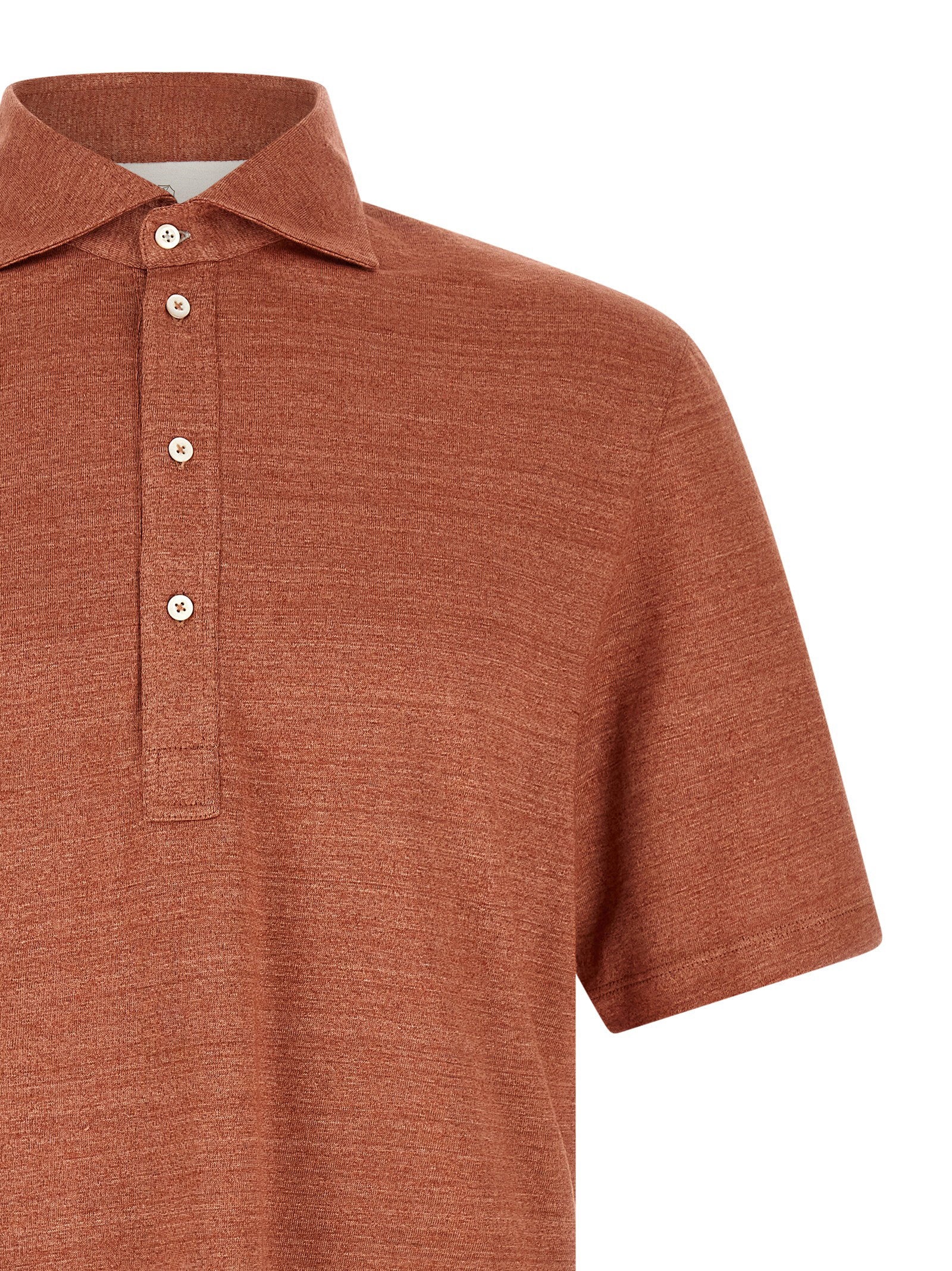 Brunello Cucinelli Men's Polo Jersey Mélange