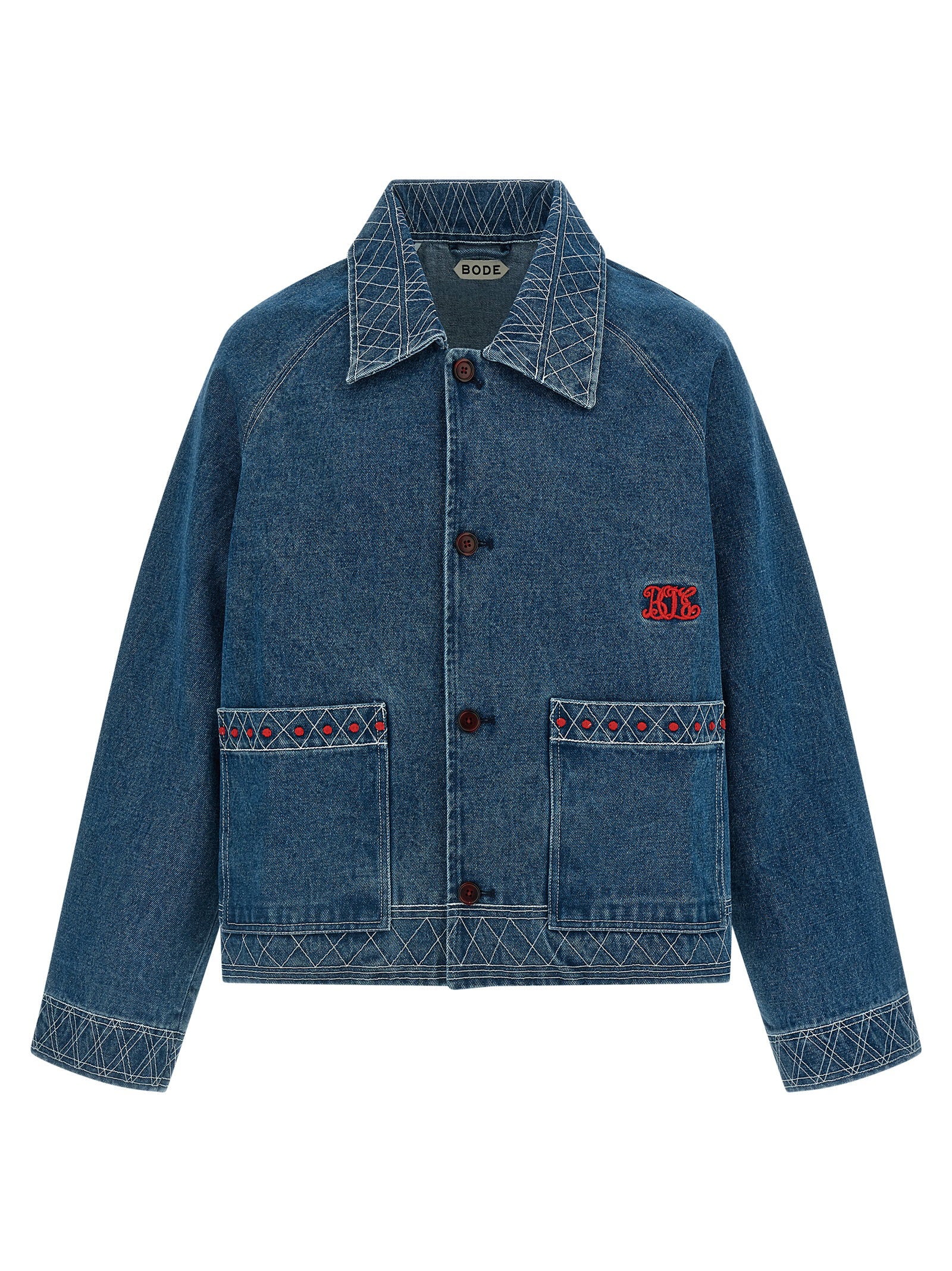 Bode Men's Embroidery Denim Jacket