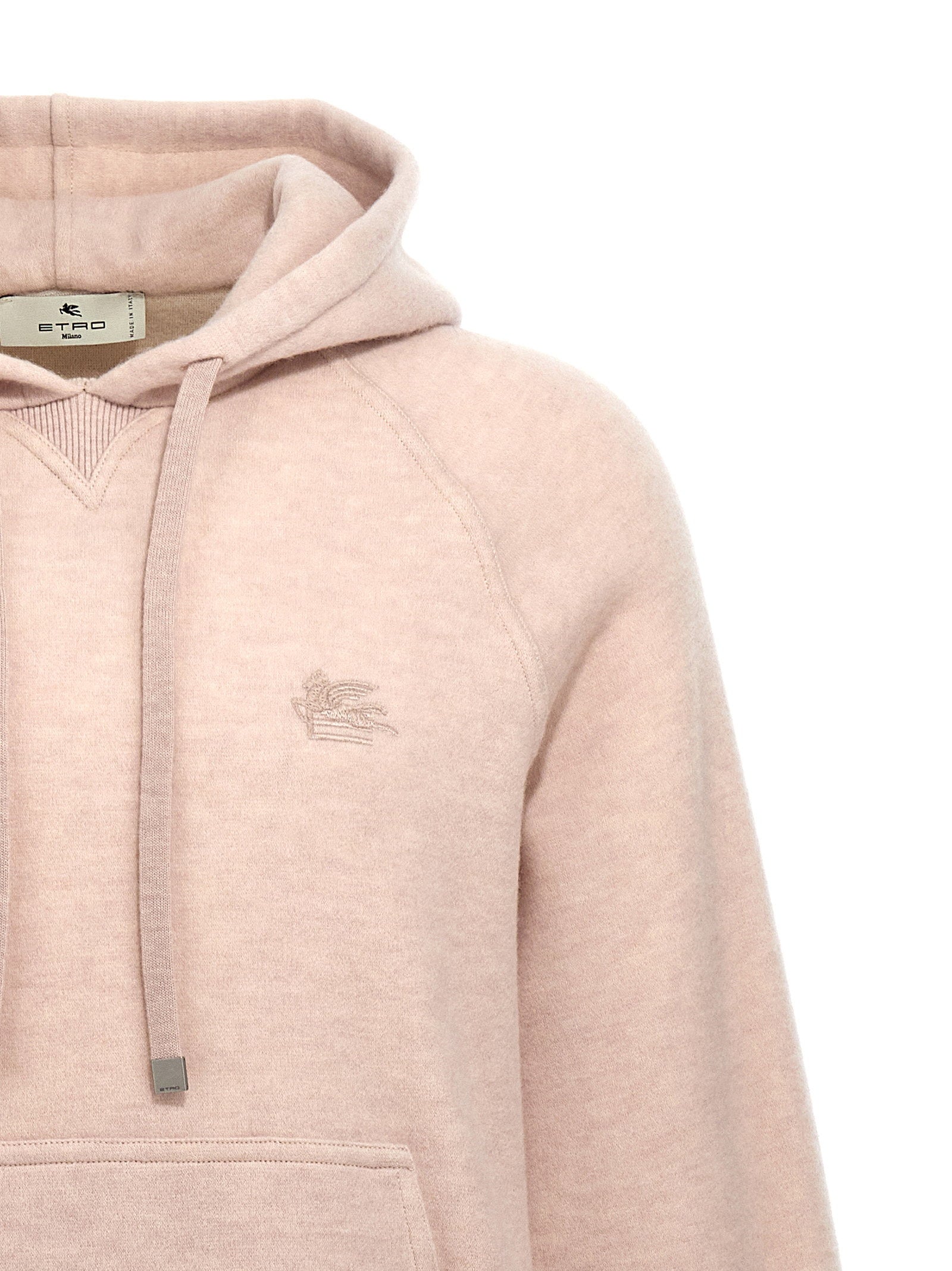 Etro Men's Logo Embroidery Wool Hoodie