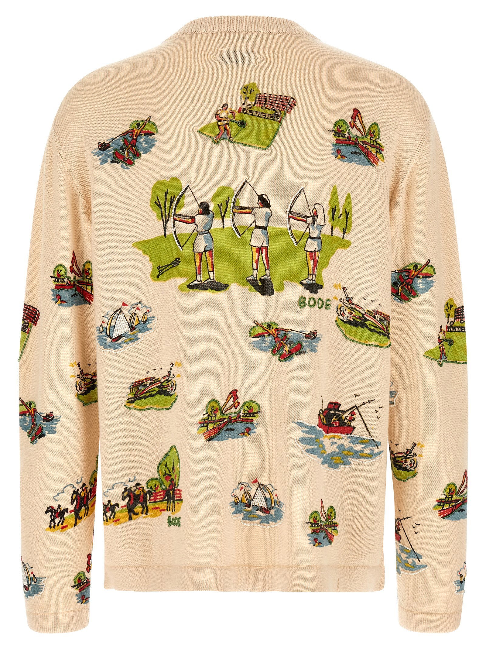 Bode Men's Beaded Camp Cardigan