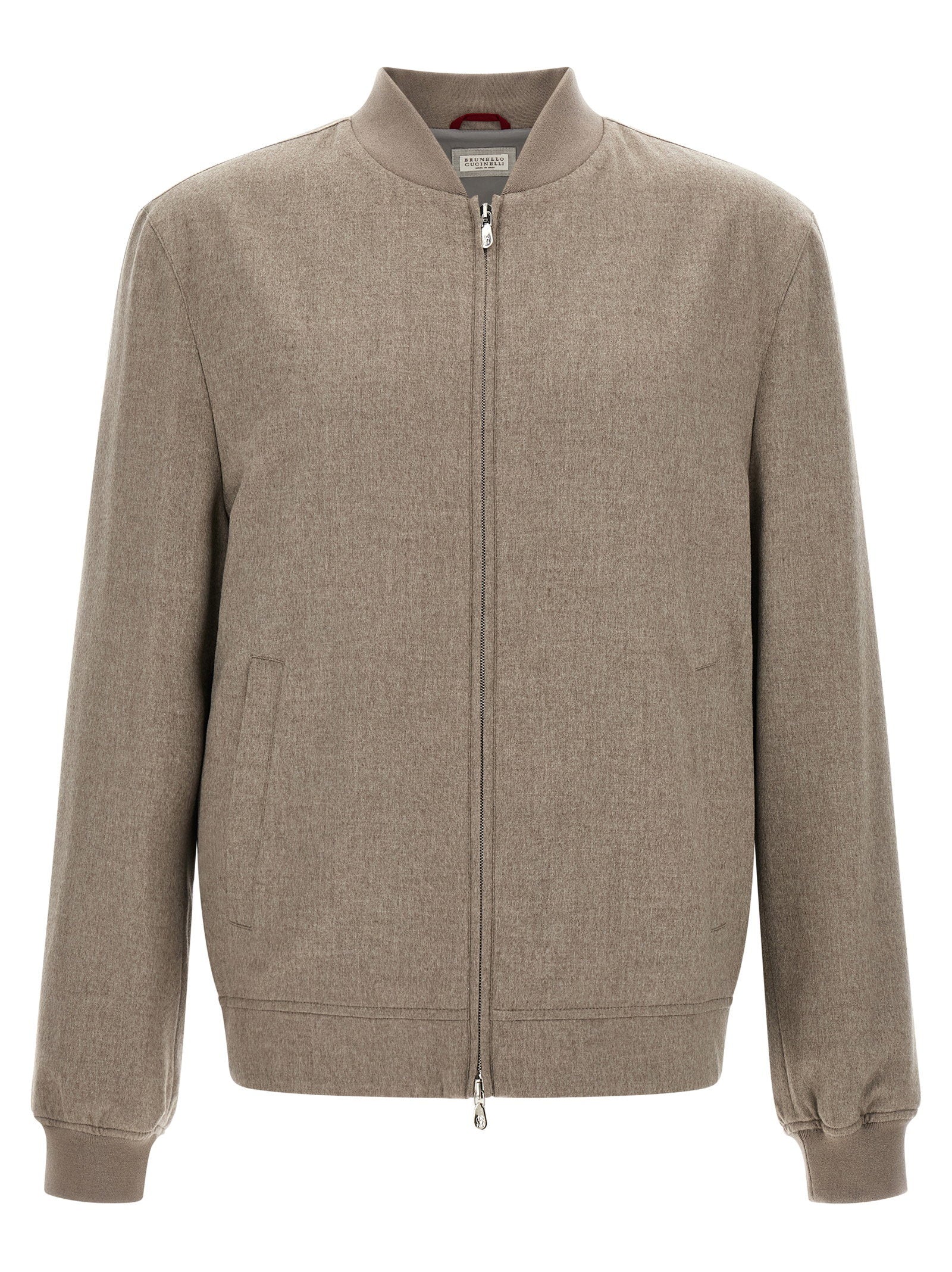 Brunello Cucinelli Men's Light Flannel Bomber Jacket