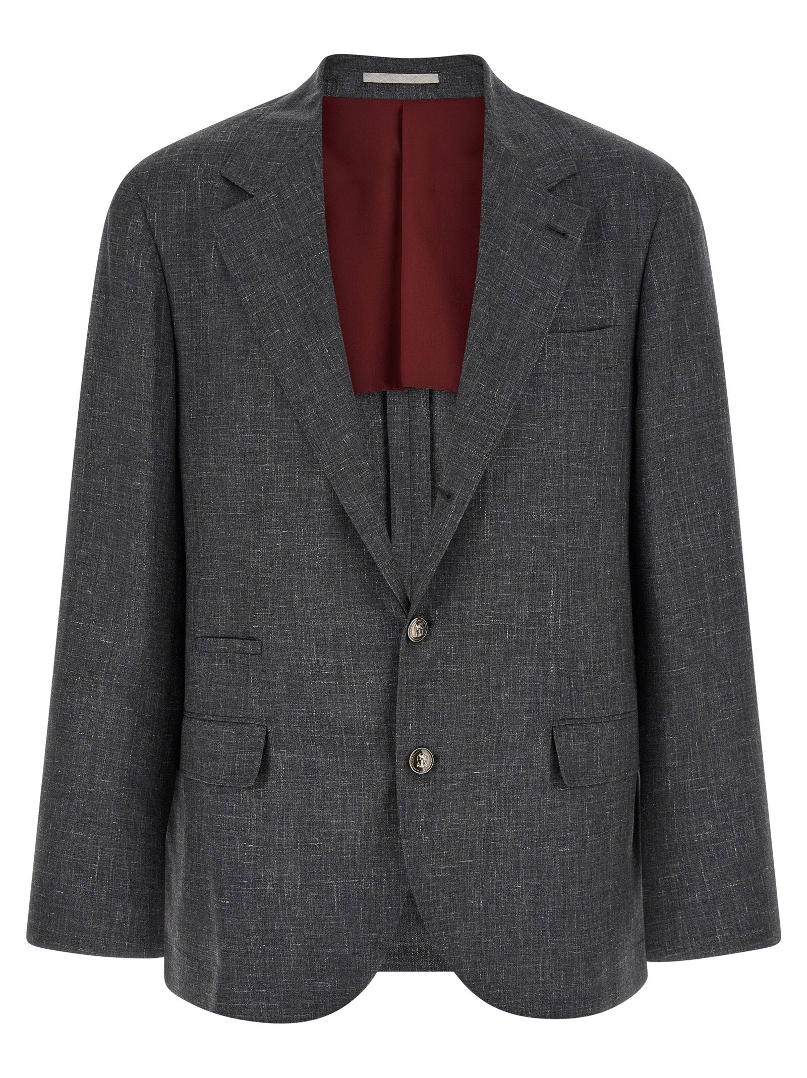 Brunello Cucinelli Men's Blazer Flamed Canvas Blazer