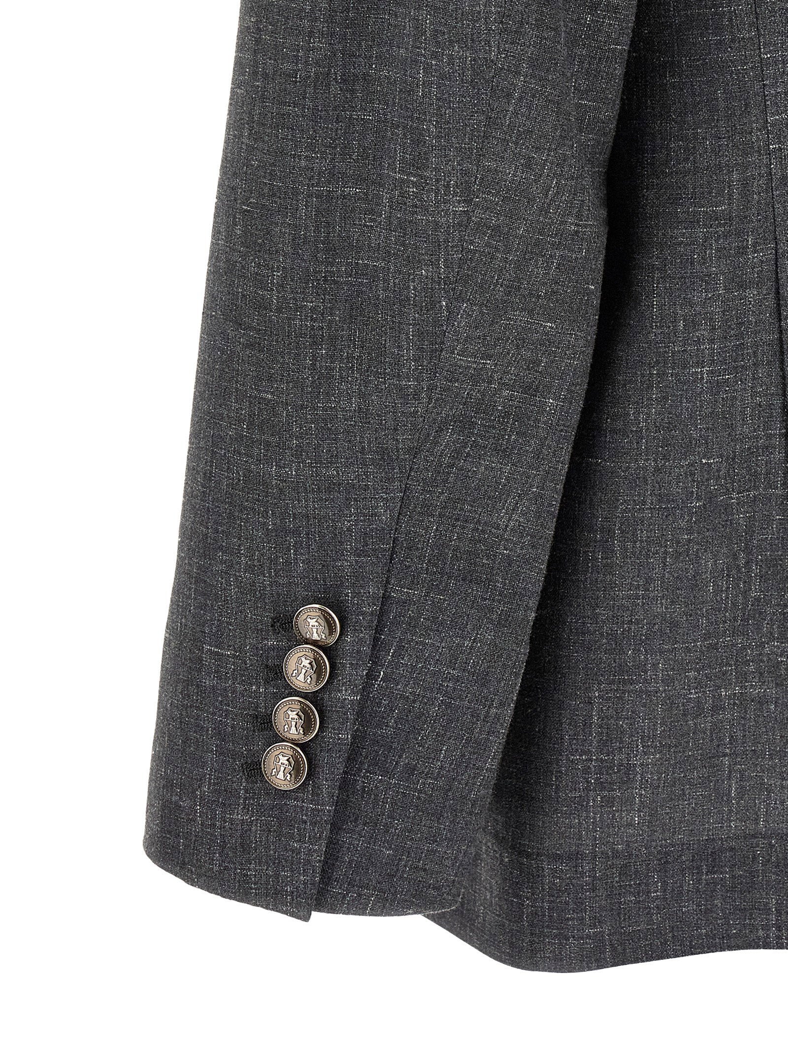 Brunello Cucinelli Men's Blazer Flamed Canvas Blazer