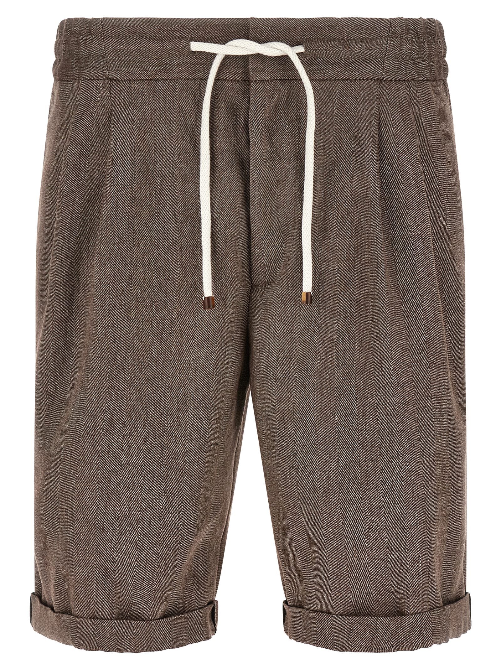 Brunello Cucinelli Men's Linen And Wool Bermuda Shorts
