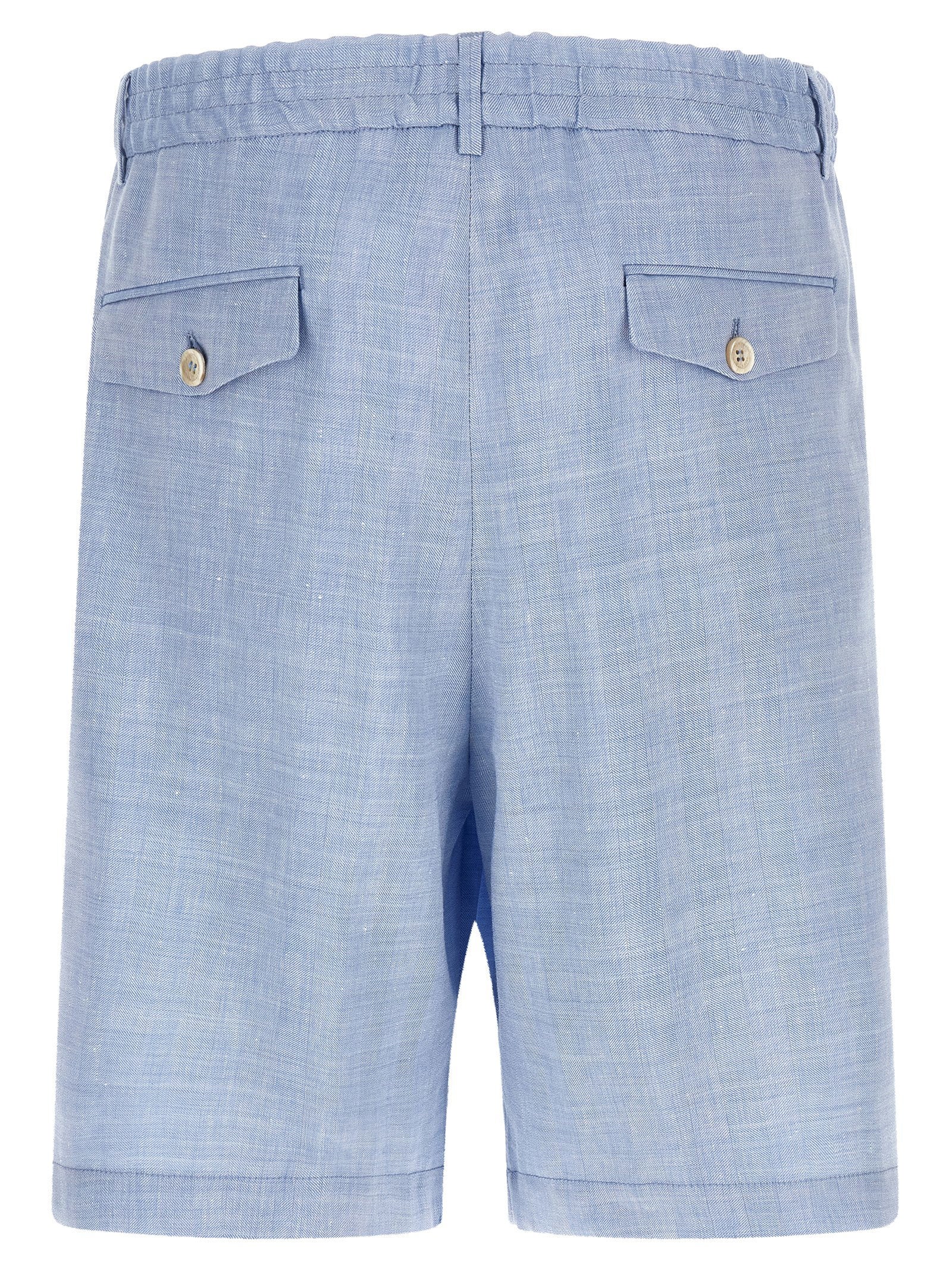 Brunello Cucinelli Men's Chevron Bermuda Shorts
