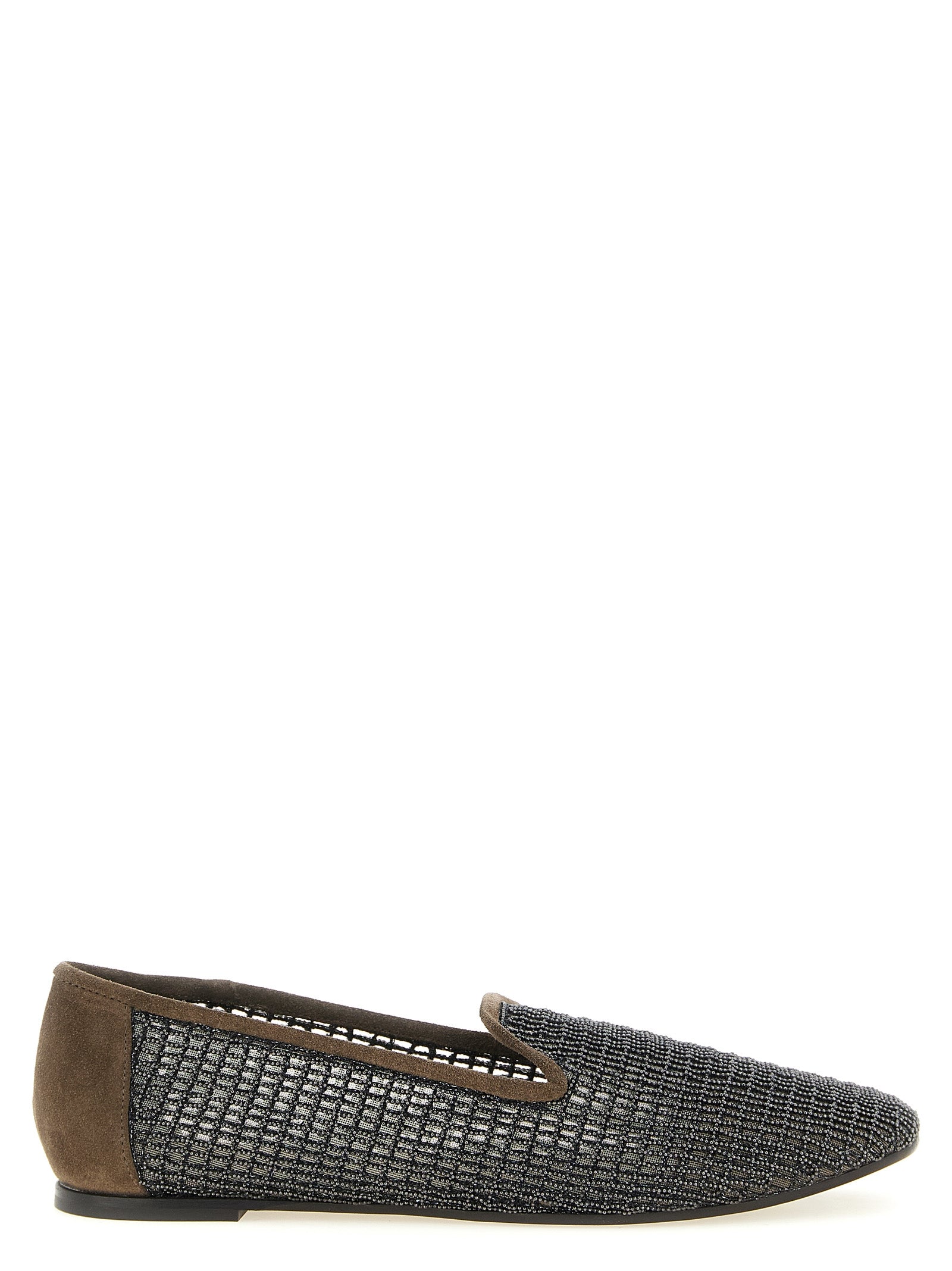 Brunello Cucinelli Women's Embroidery Mesh Loafers