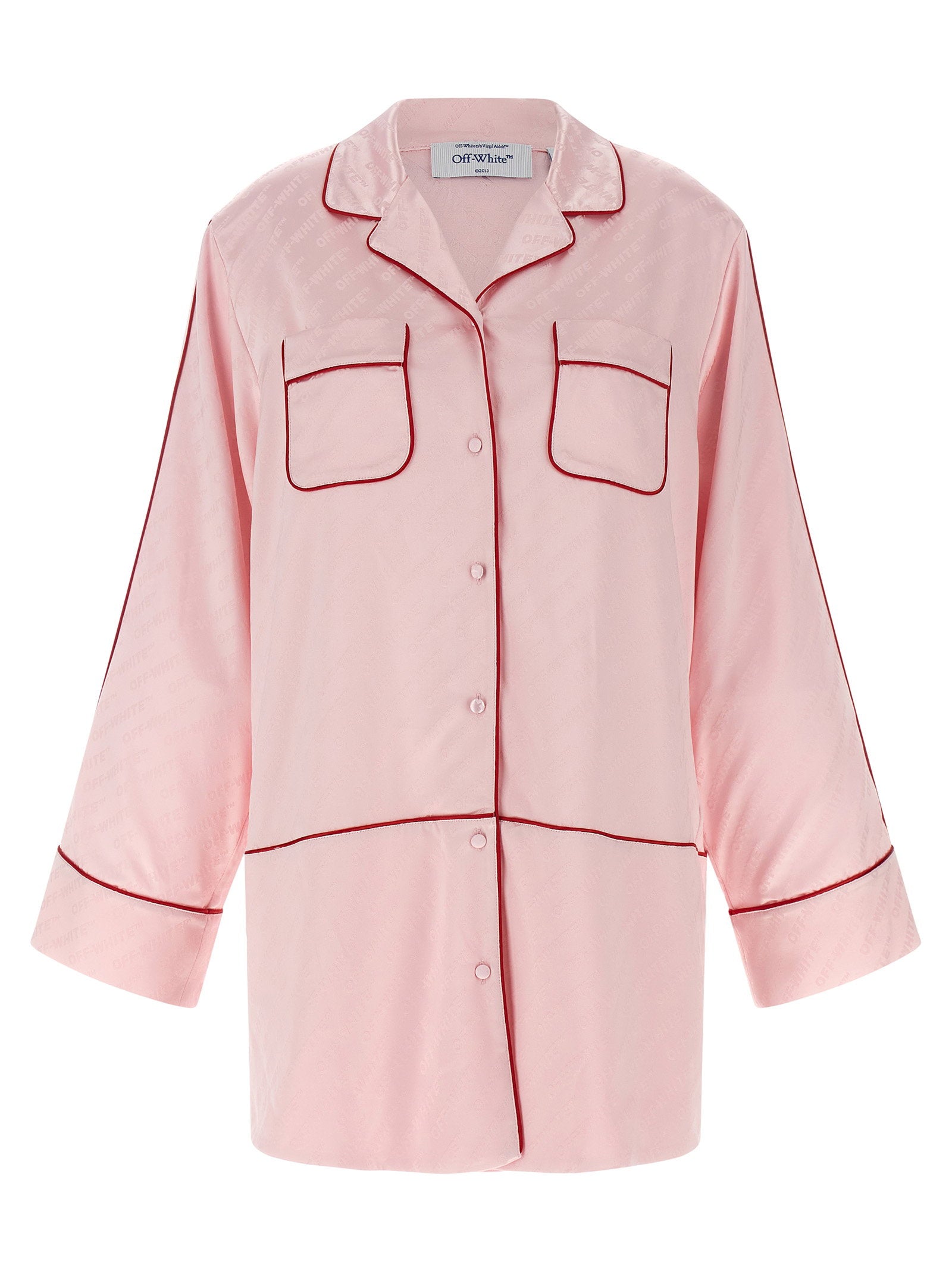 Off White Women's Jacquard Satin New Roxy Pajama Shirt