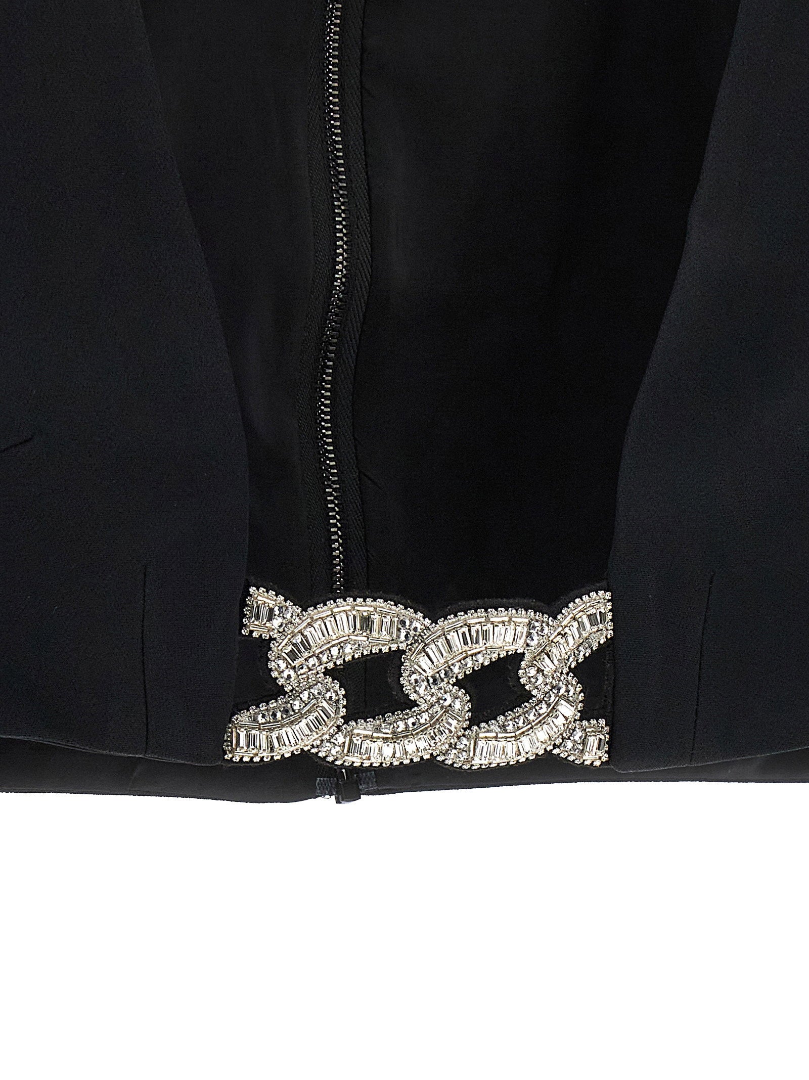 David Koma Women's Top 3D Crystsal Chain And Square Neck