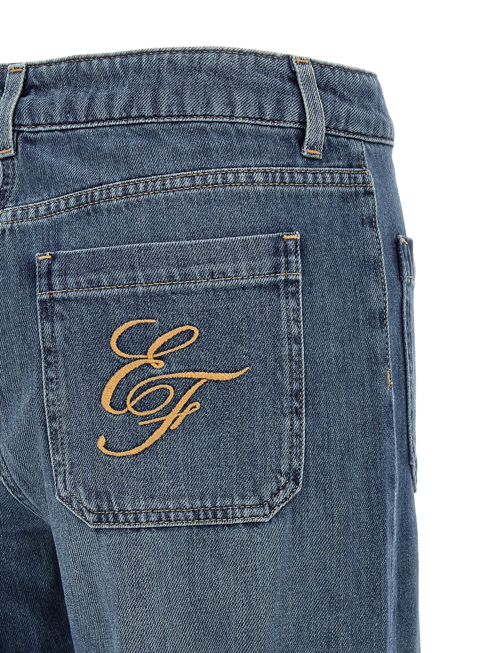 Elisabetta Franchi Women's Logo Embroidery Jeans