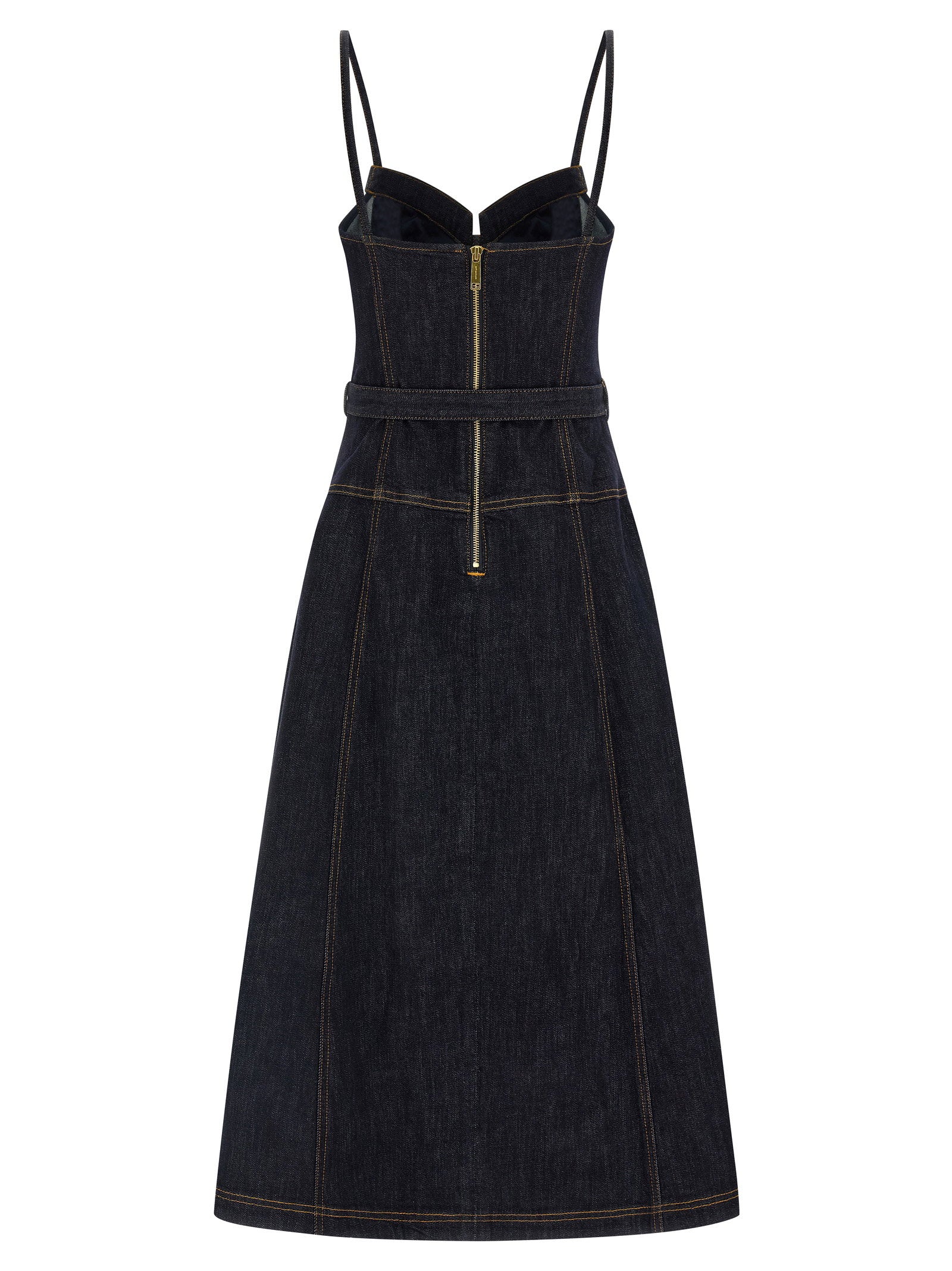 Self-Portrait Women's Indigo Denim Flared Midi Dress