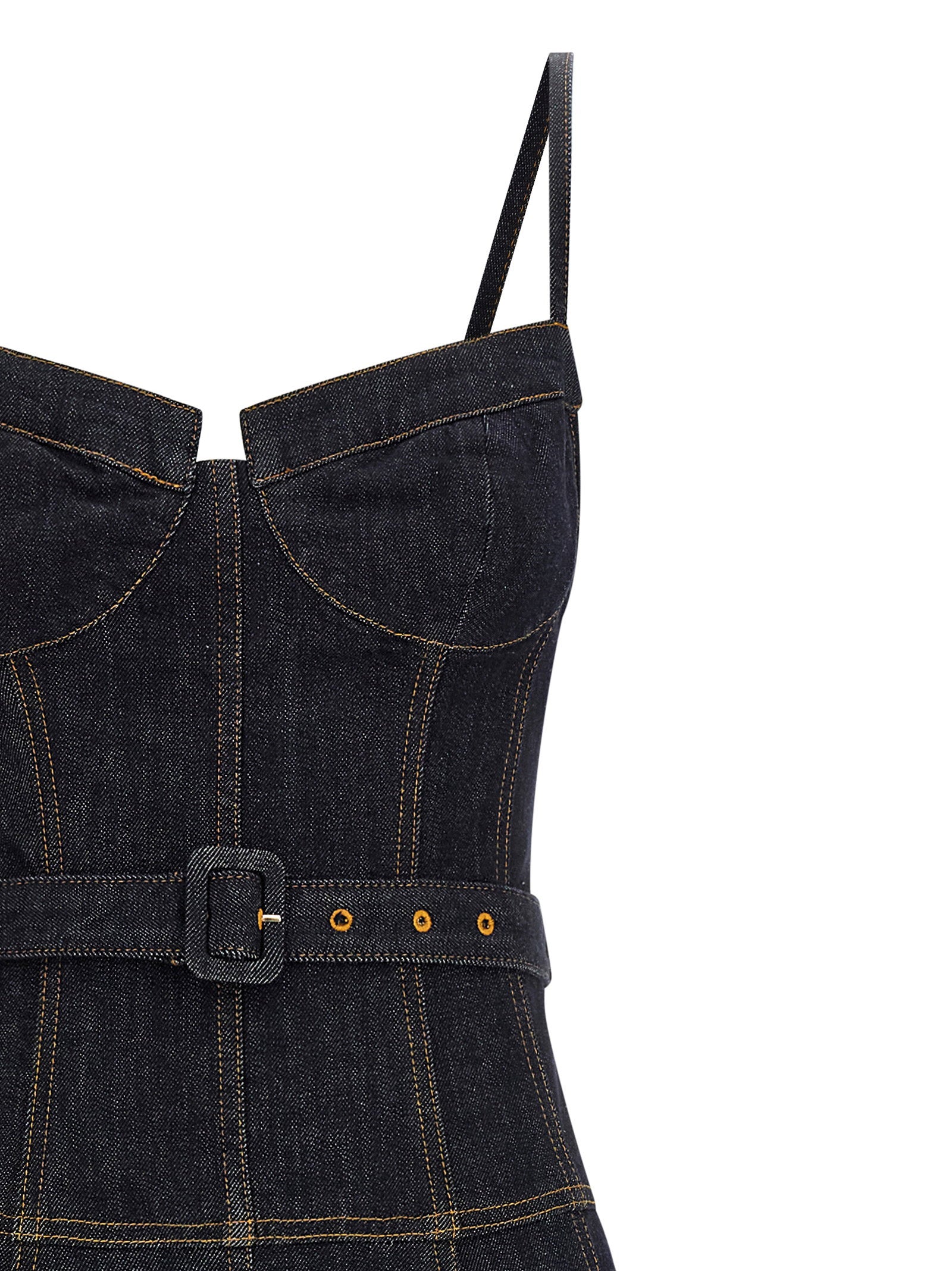 Self-Portrait Women's Indigo Denim Flared Midi Dress