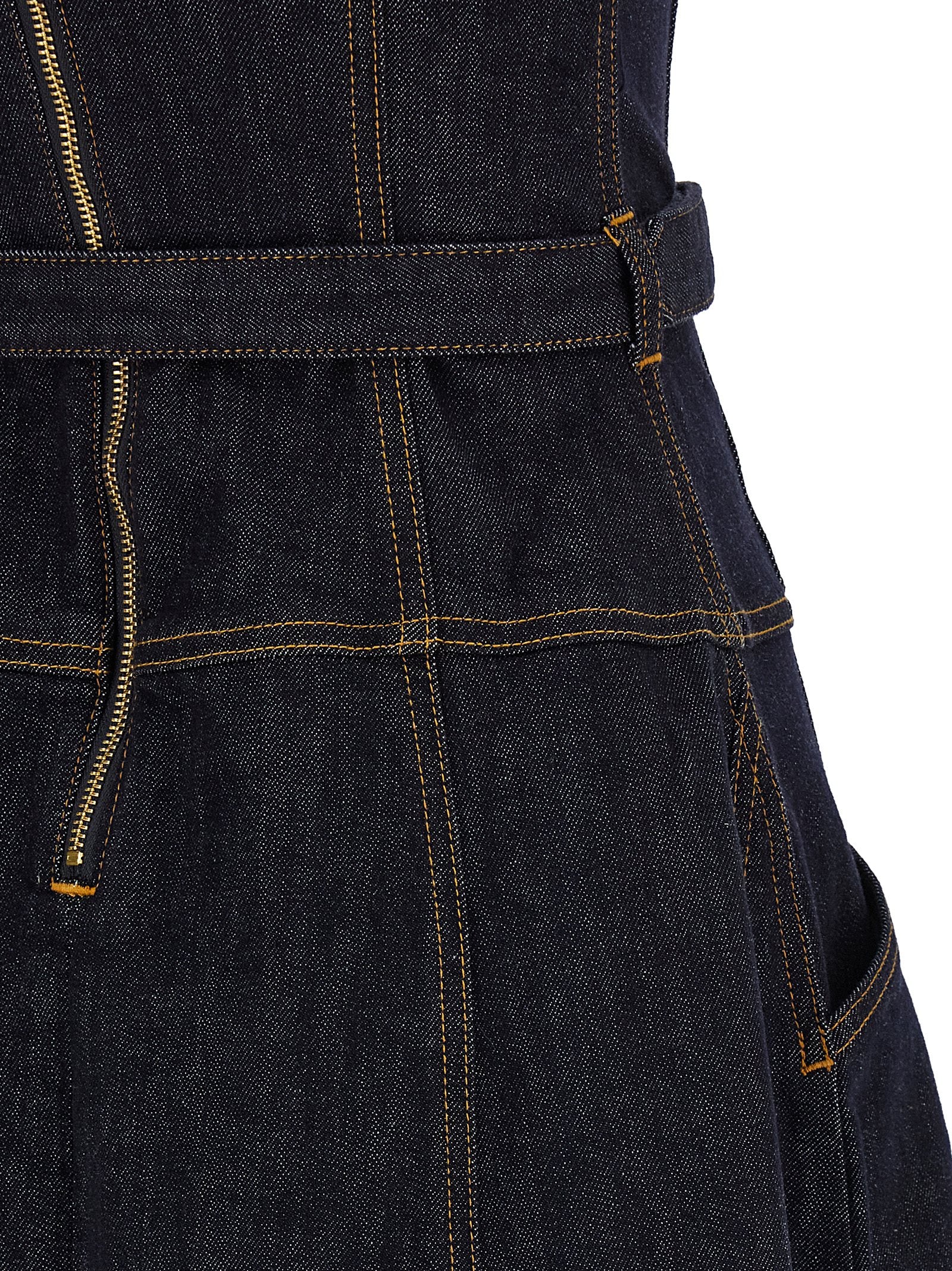 Self-Portrait Women's Indigo Denim Flared Midi Dress