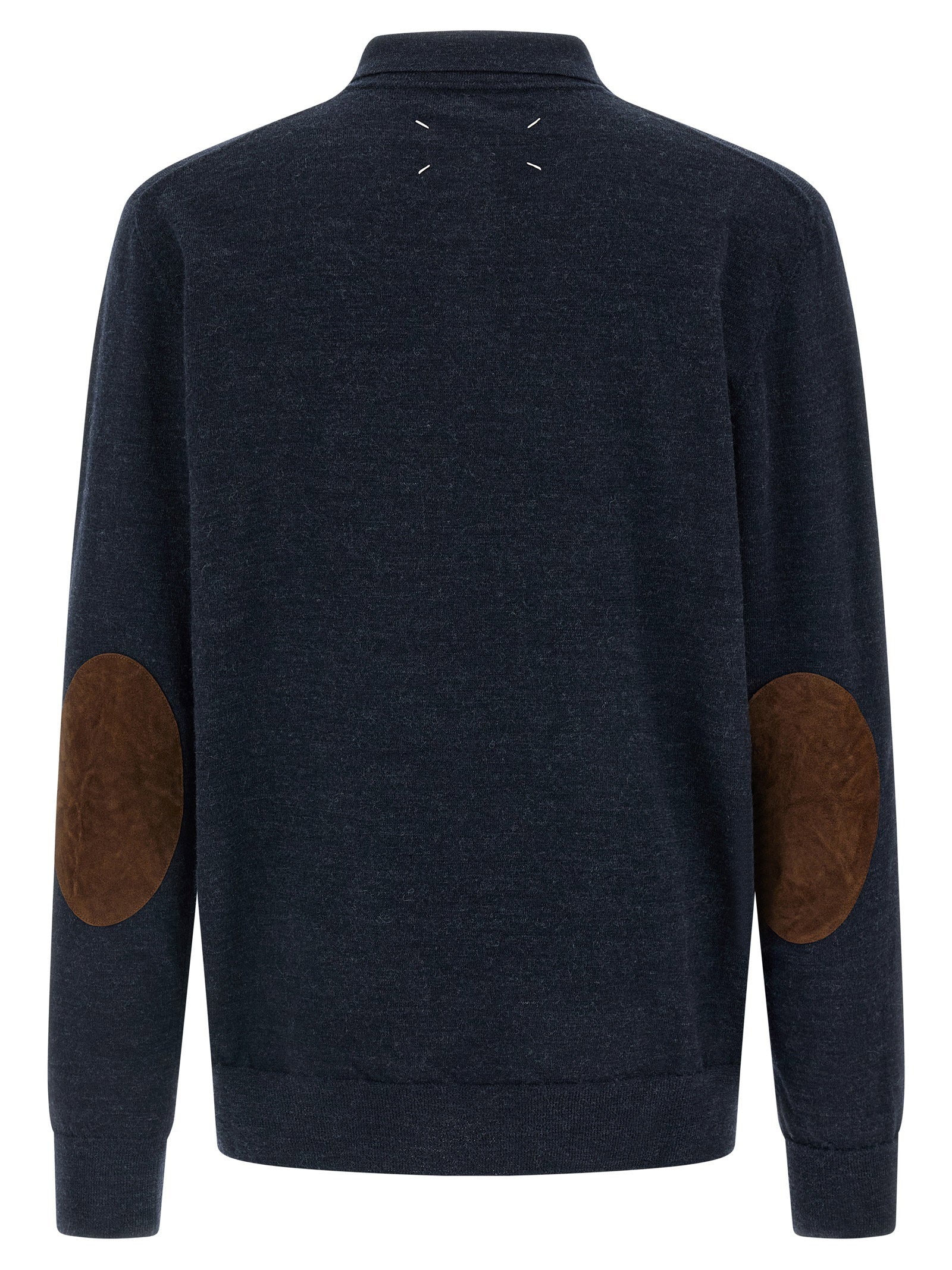 Maison Margiela Men's Suede Patch Polo Shirt