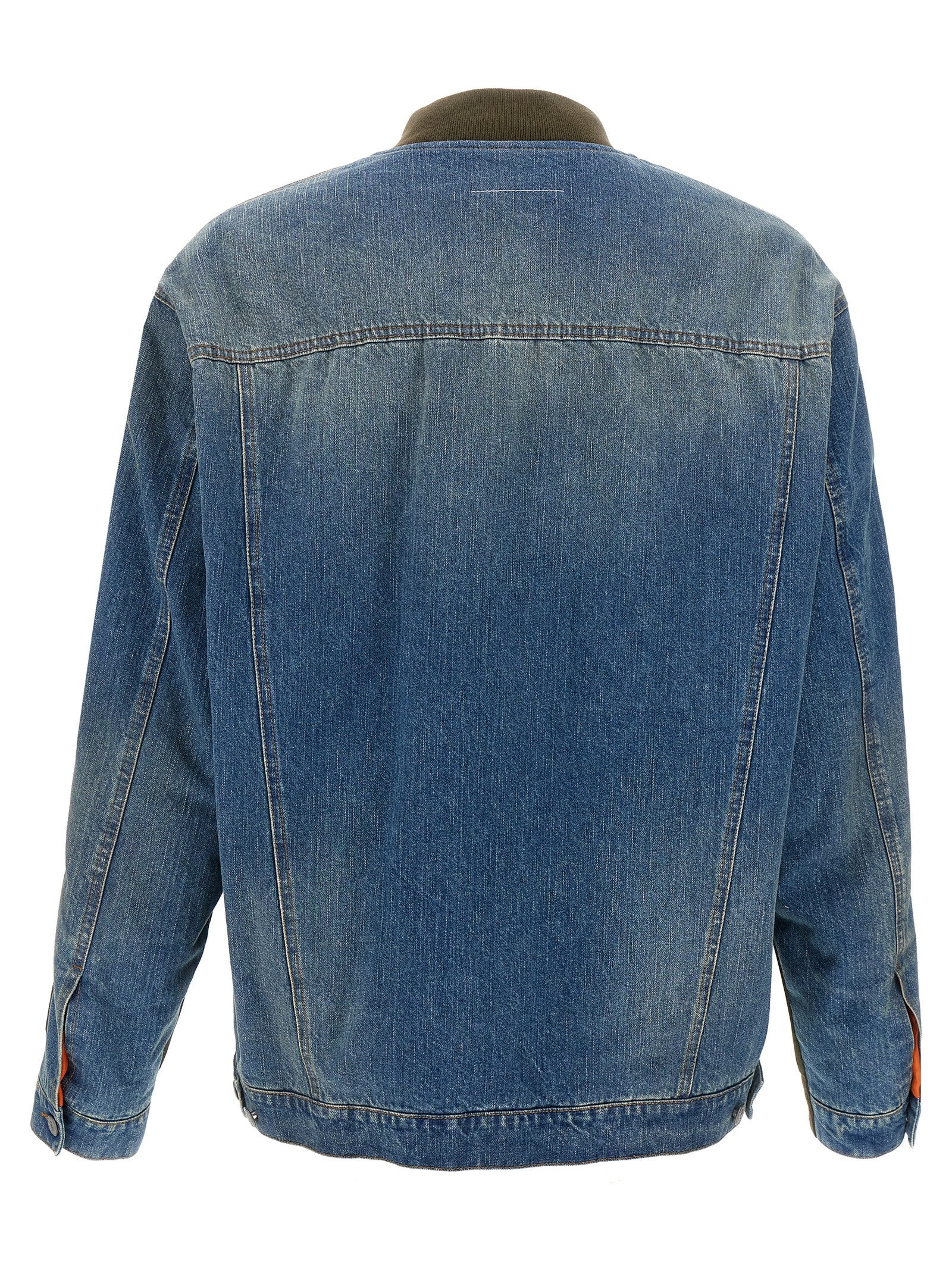 Mm6 Maison Margiela Men's Bimaterial Bomber Jacket