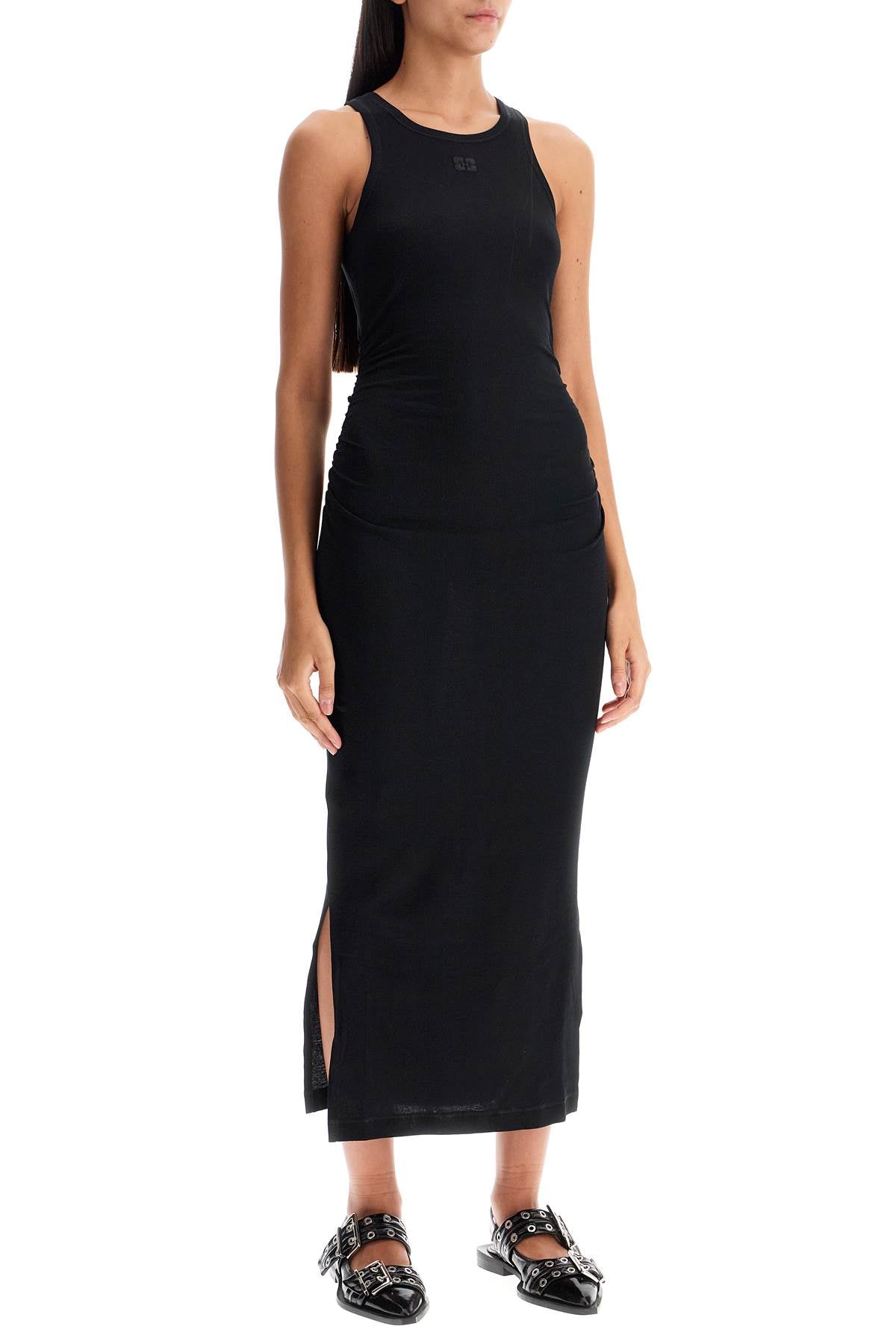 Ganni Women's 'Ribbed Jersey Midi Dress With Nine
