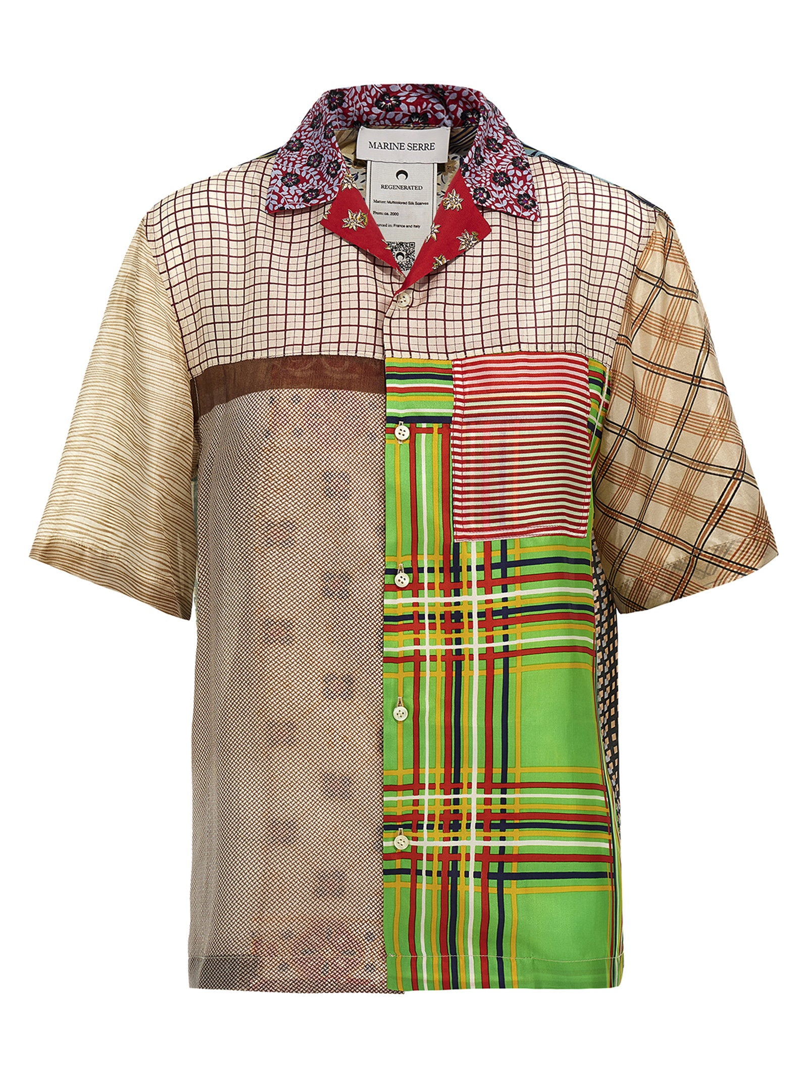 Marine Serre Women's Regenerated Silk Scarves Bowling Shirt