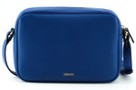 Versace Elegant Blue Calf Leather Camera Case Women's Bag
