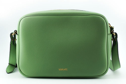 Versace Elegant Mint Green Leather Camera Case Women's Bag